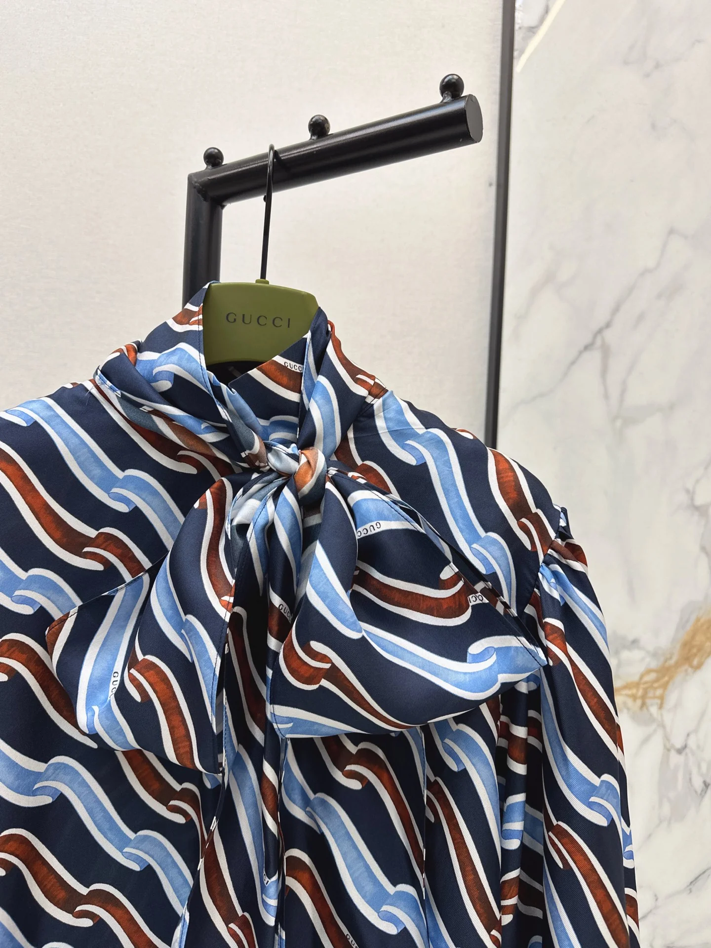 Gucc 26ss print silk shirt