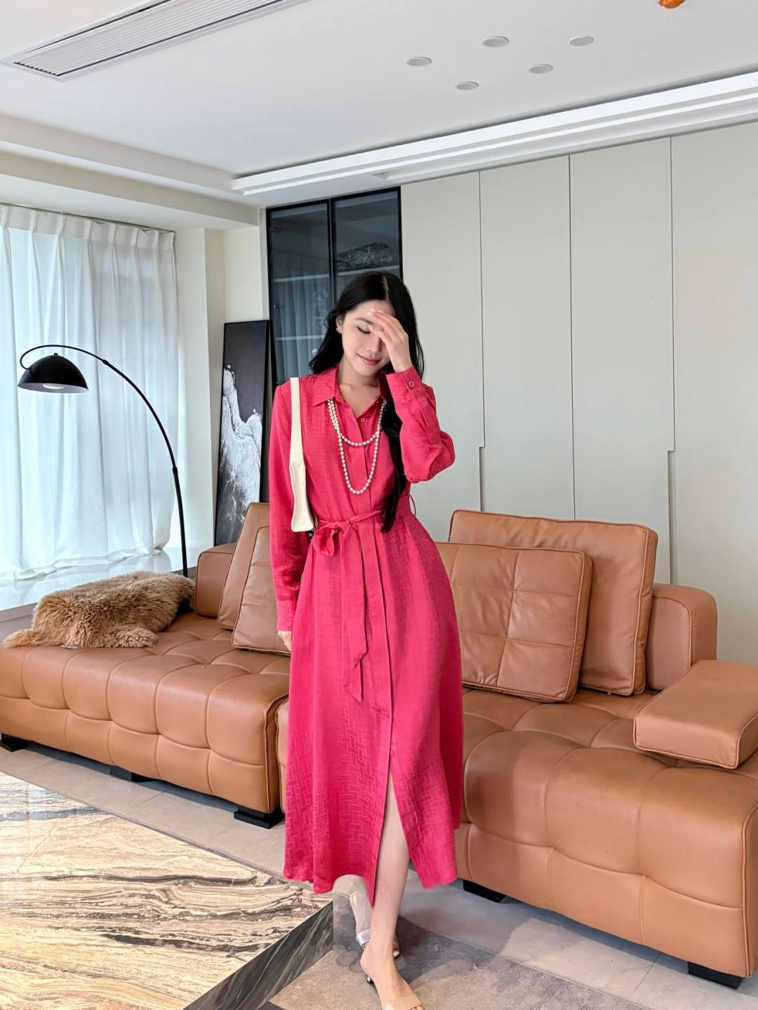 Her 26ss jacquard silk dress