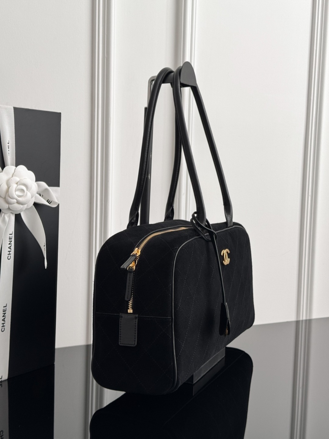 Chan 26S suede bowling bag
