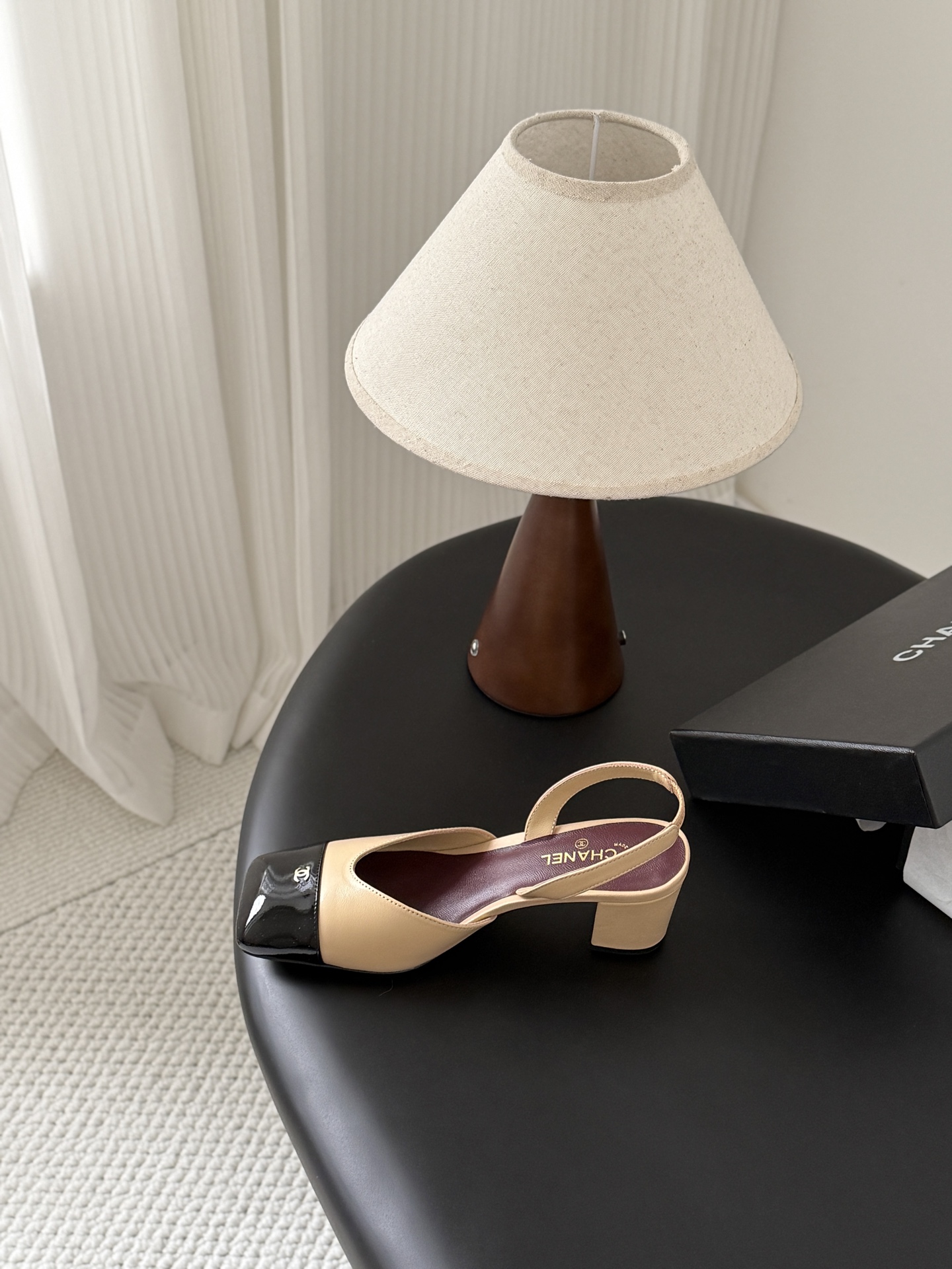 Chan two-tone slingback pumps
