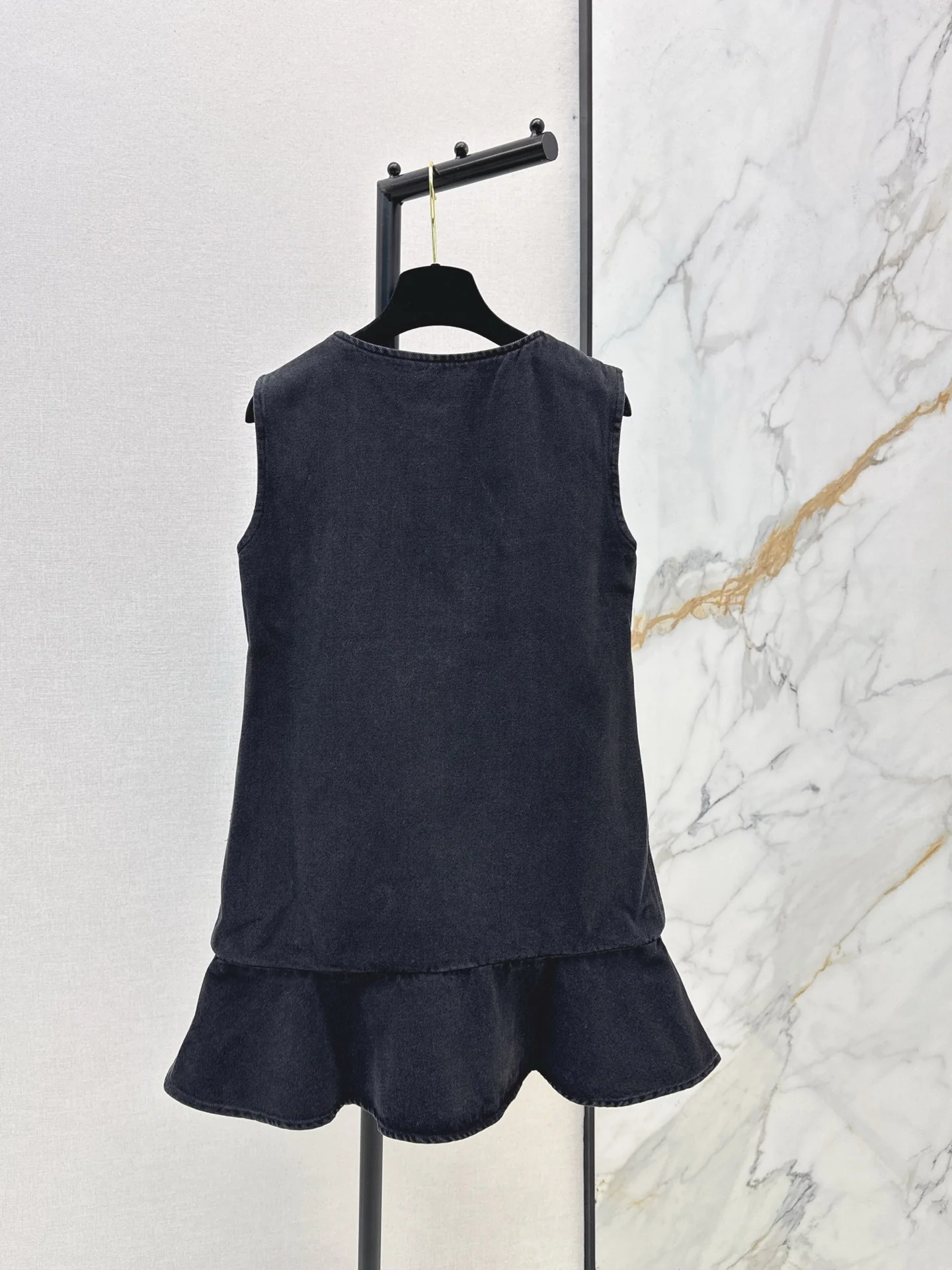Chan 25fw sleeveless bow denim dress