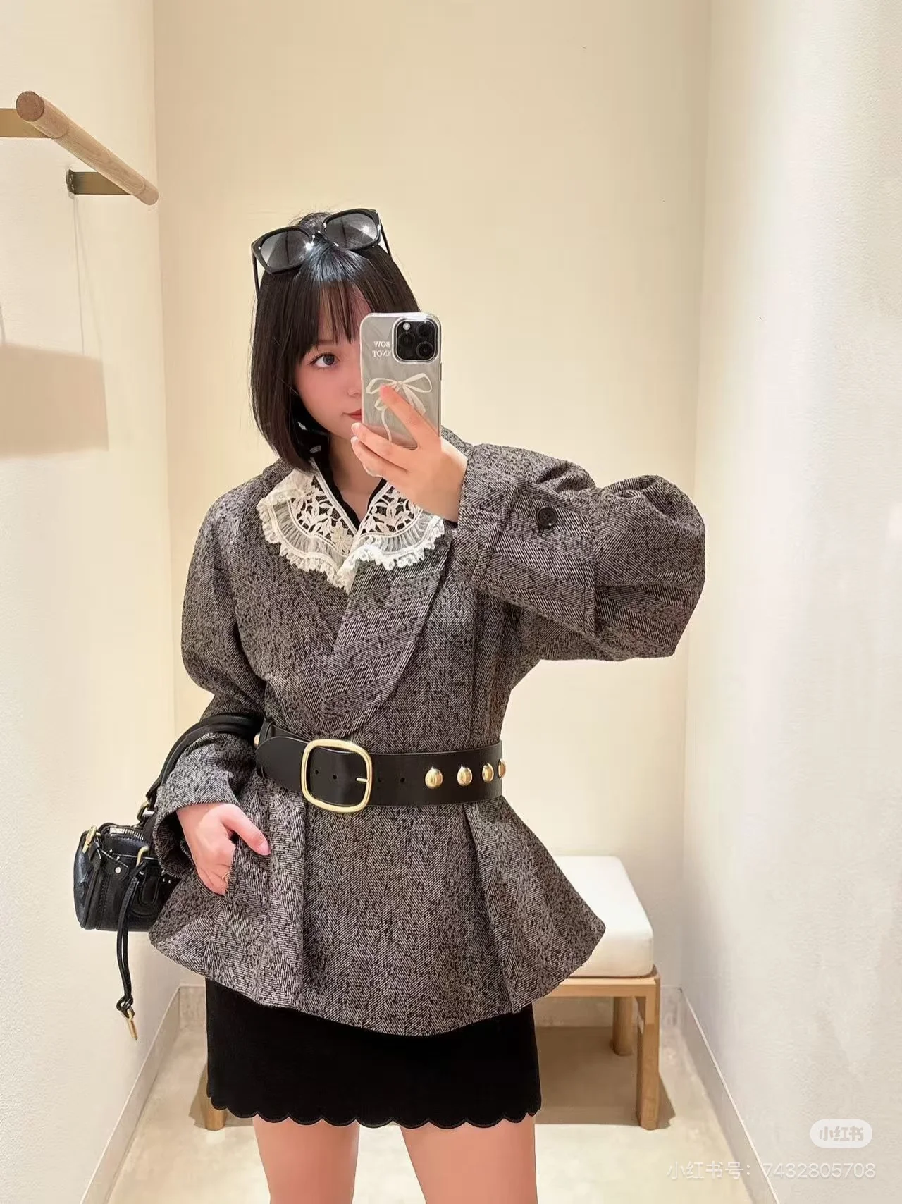 Chol 26ss ruffle-hem belted jacket