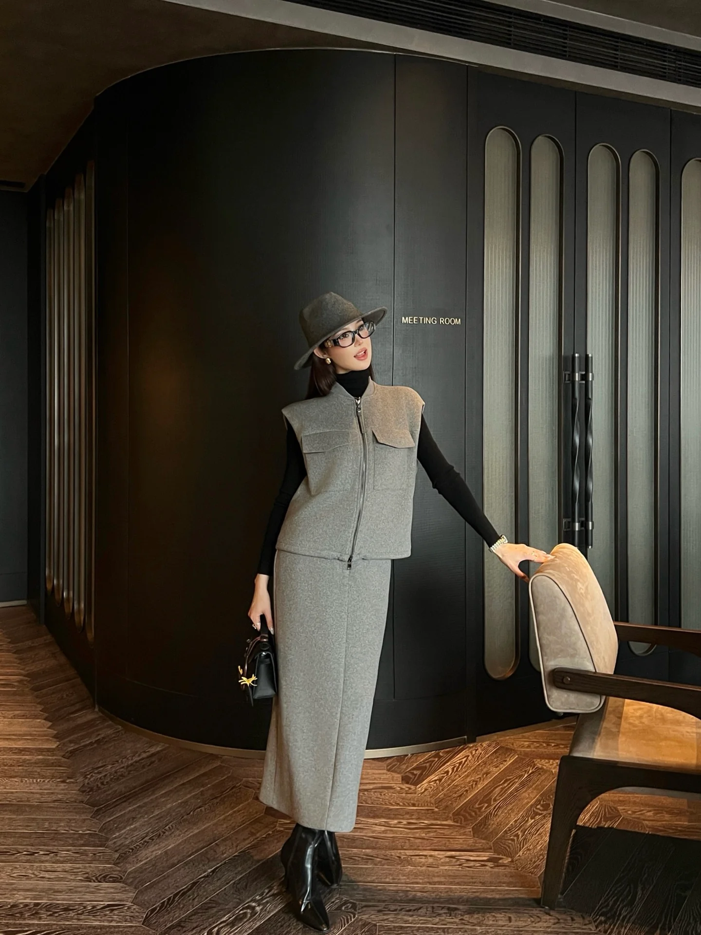 Brun 25fw woolen skirt