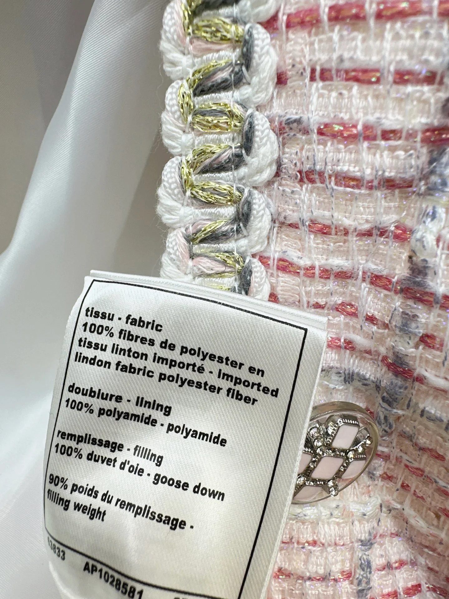 Chan 26ss tweed down jacket