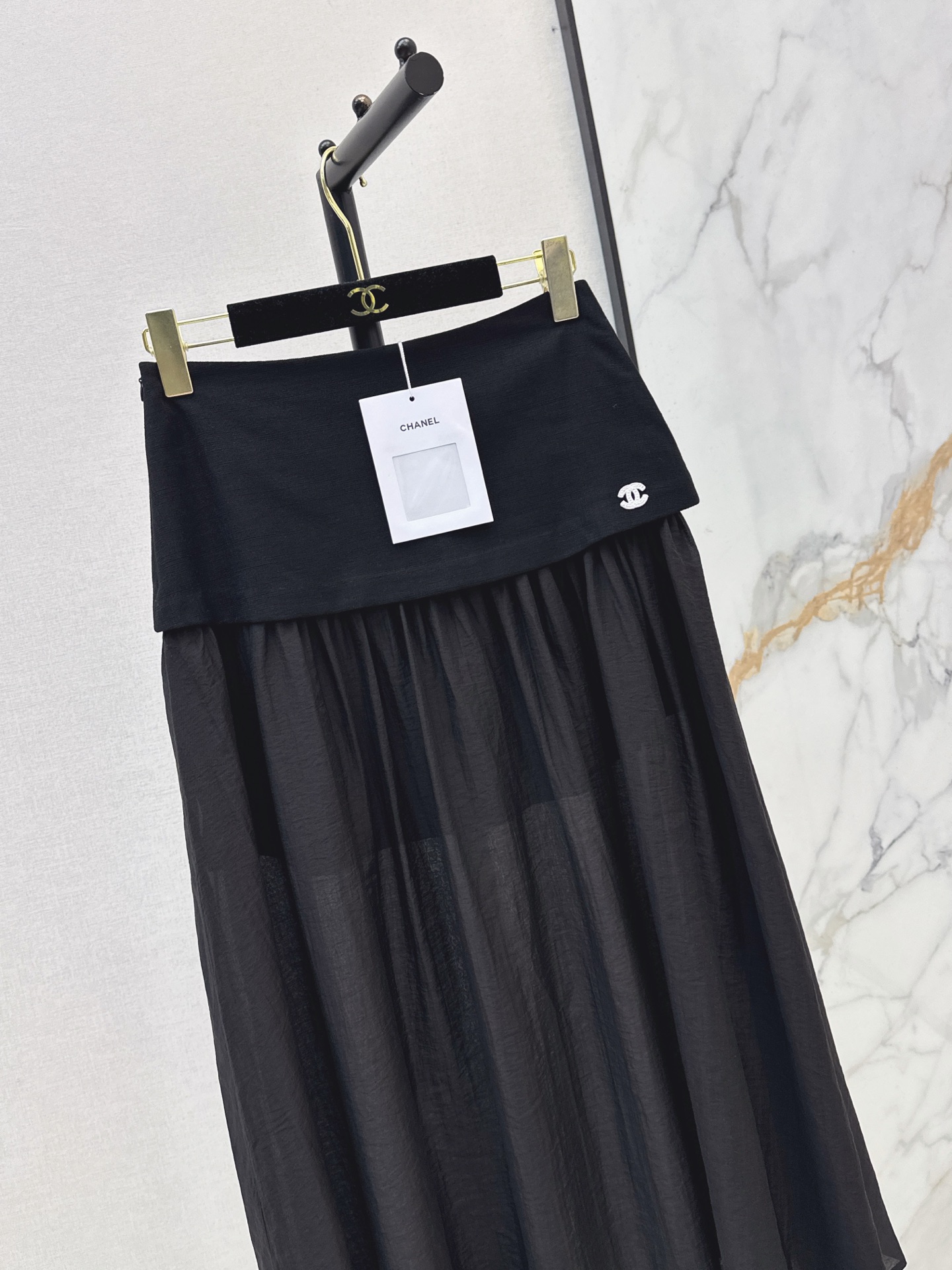 Chan 26ss contract mesh skirt