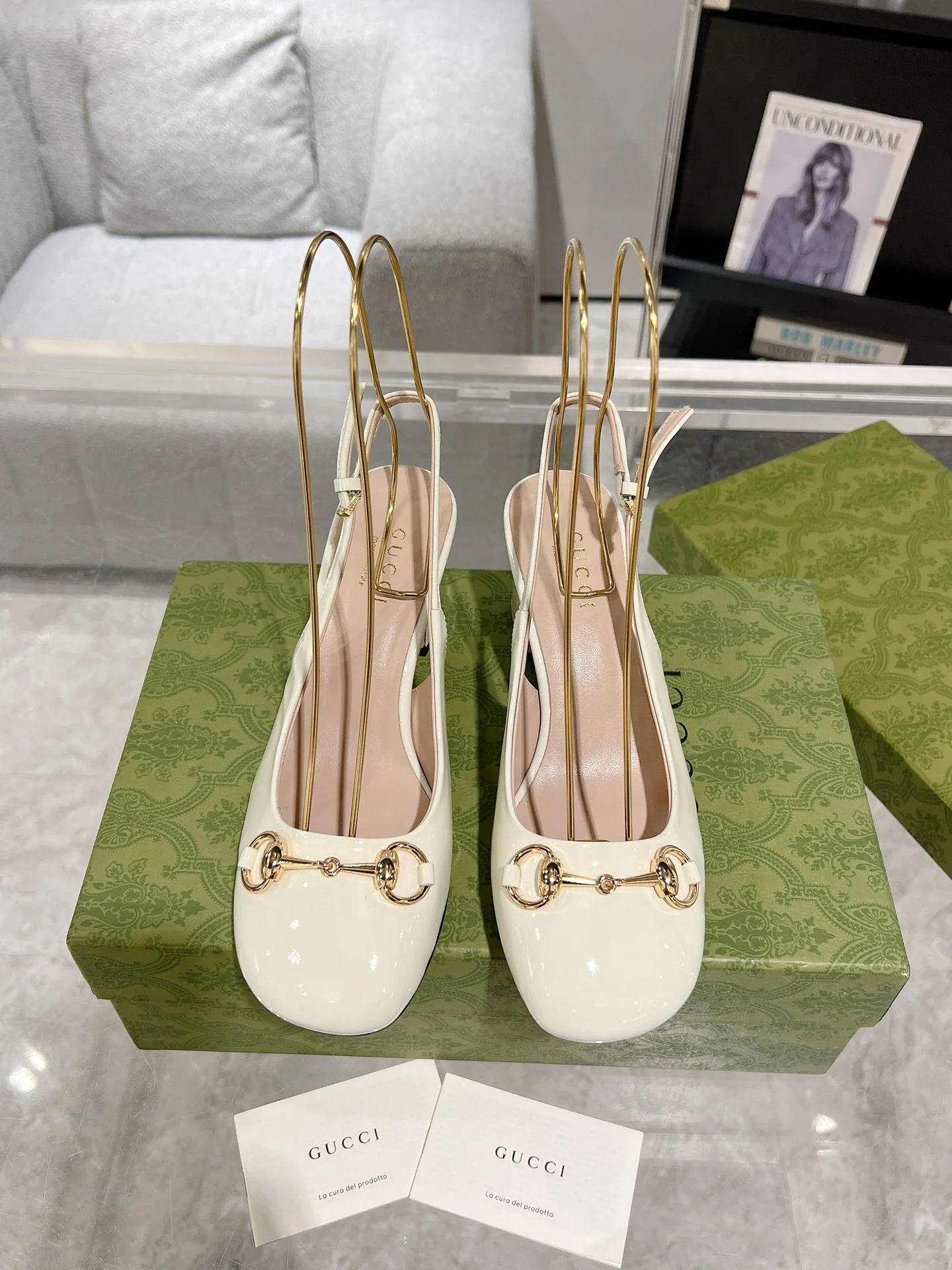 Gucc 26ss slingback chunky heel