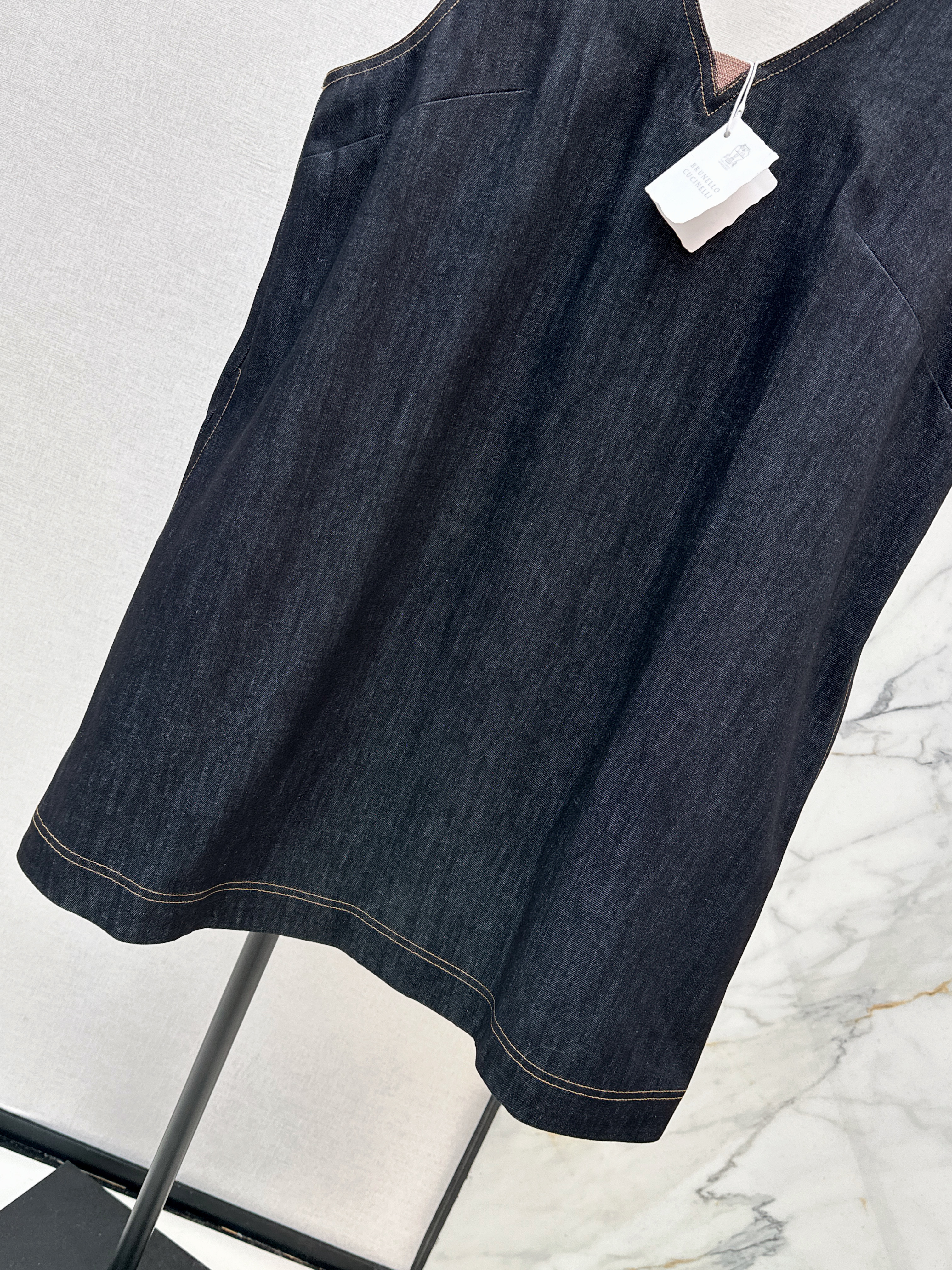 Brun 26ss denim vest dress