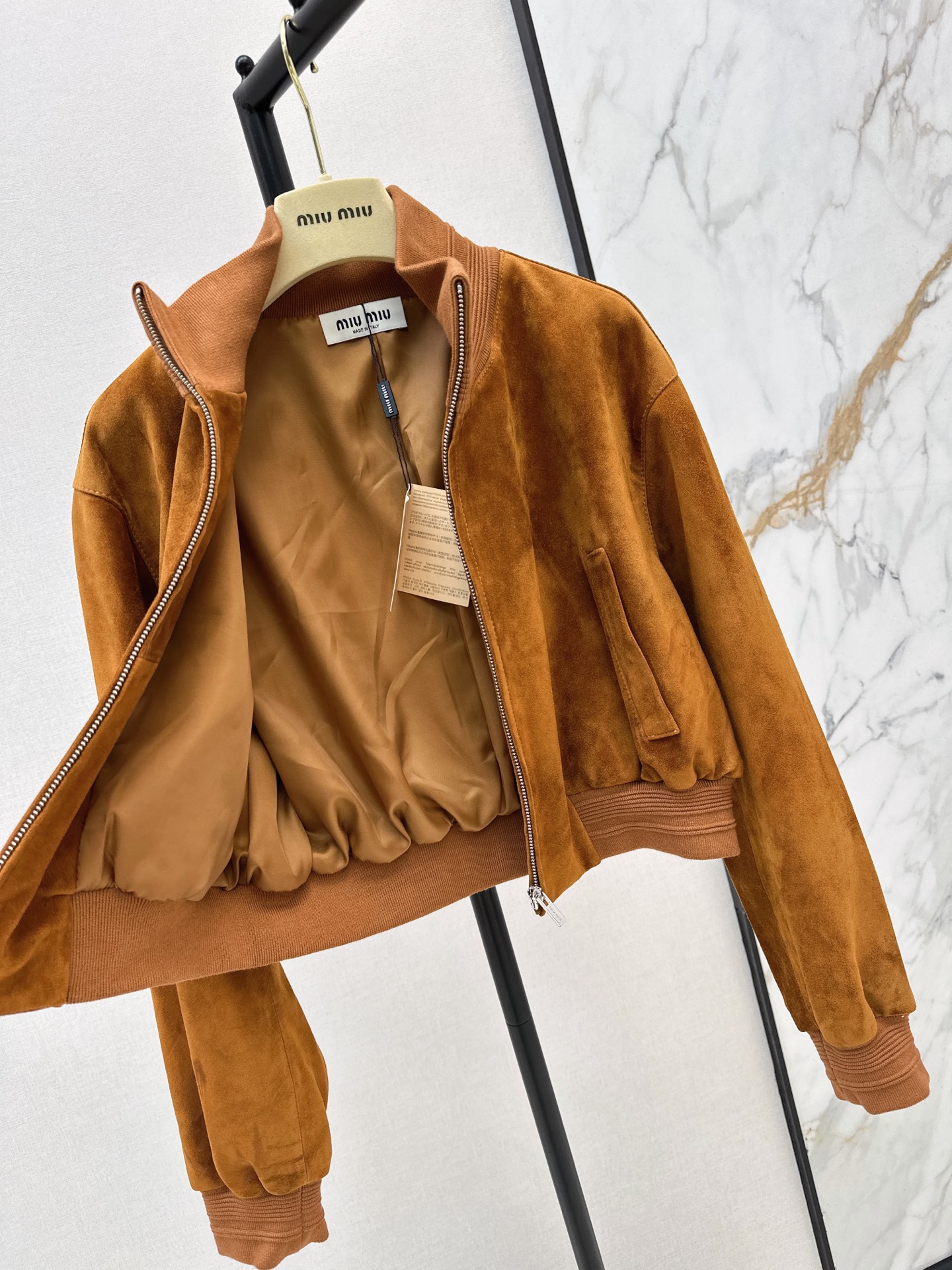 Miu 26ss suede cropped jacket