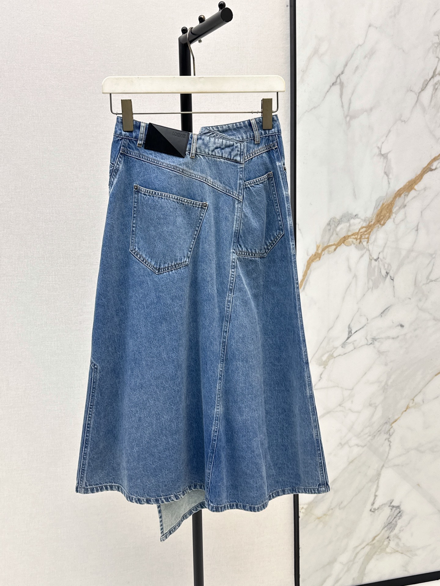 Loe 26ss asymmetrical denim skirt