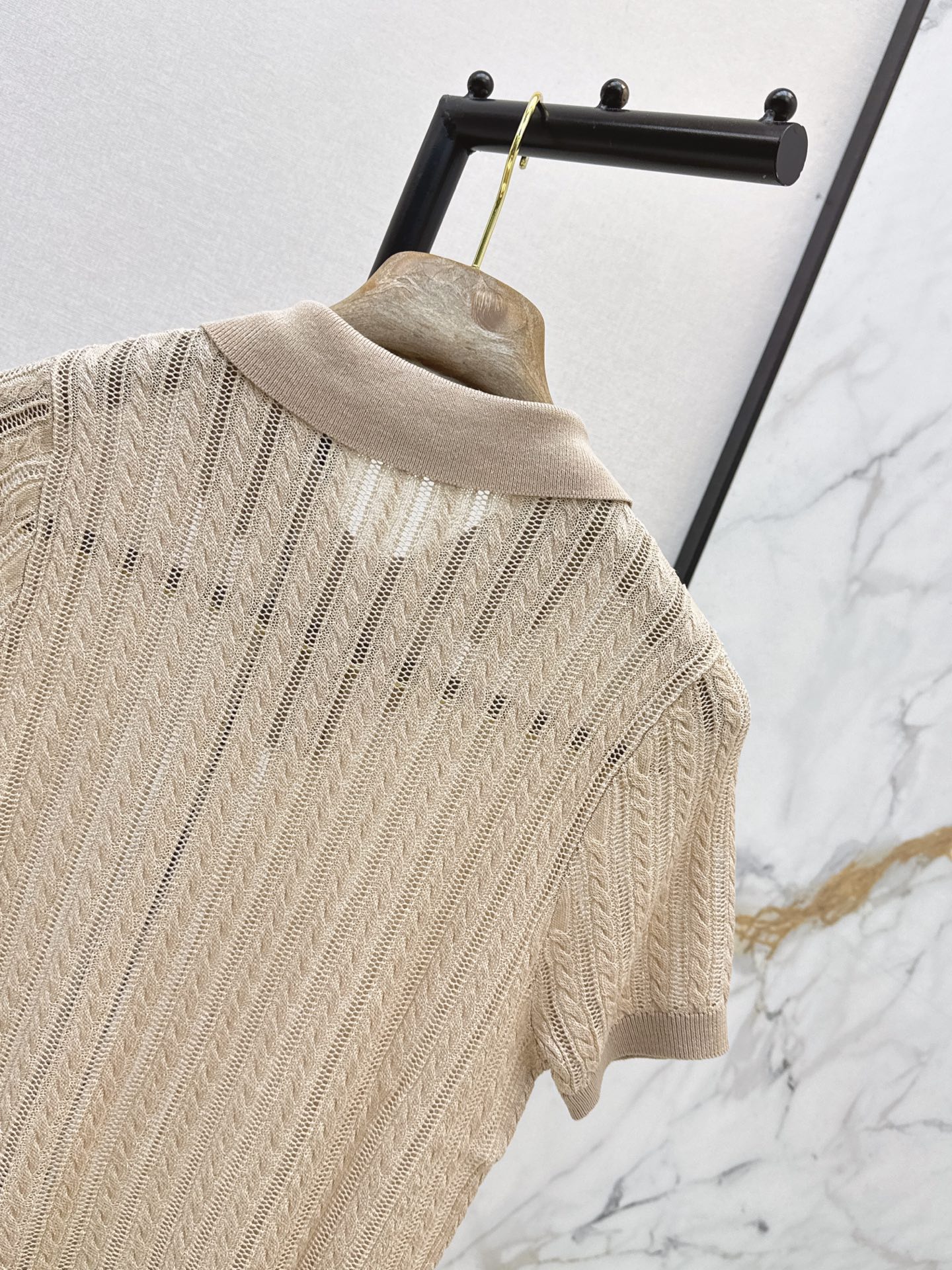 Brun 26ss hollow knit polo