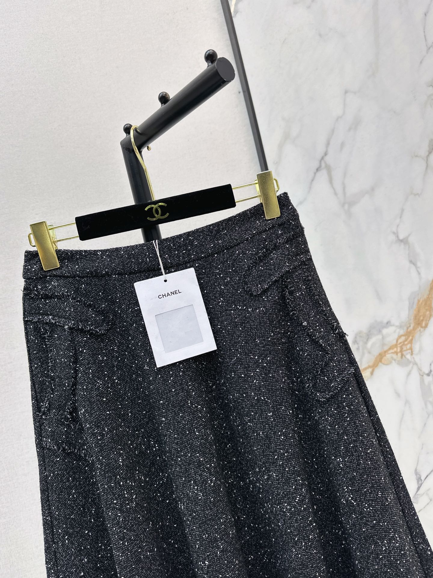 Chan 26ss tweed pleated skirts