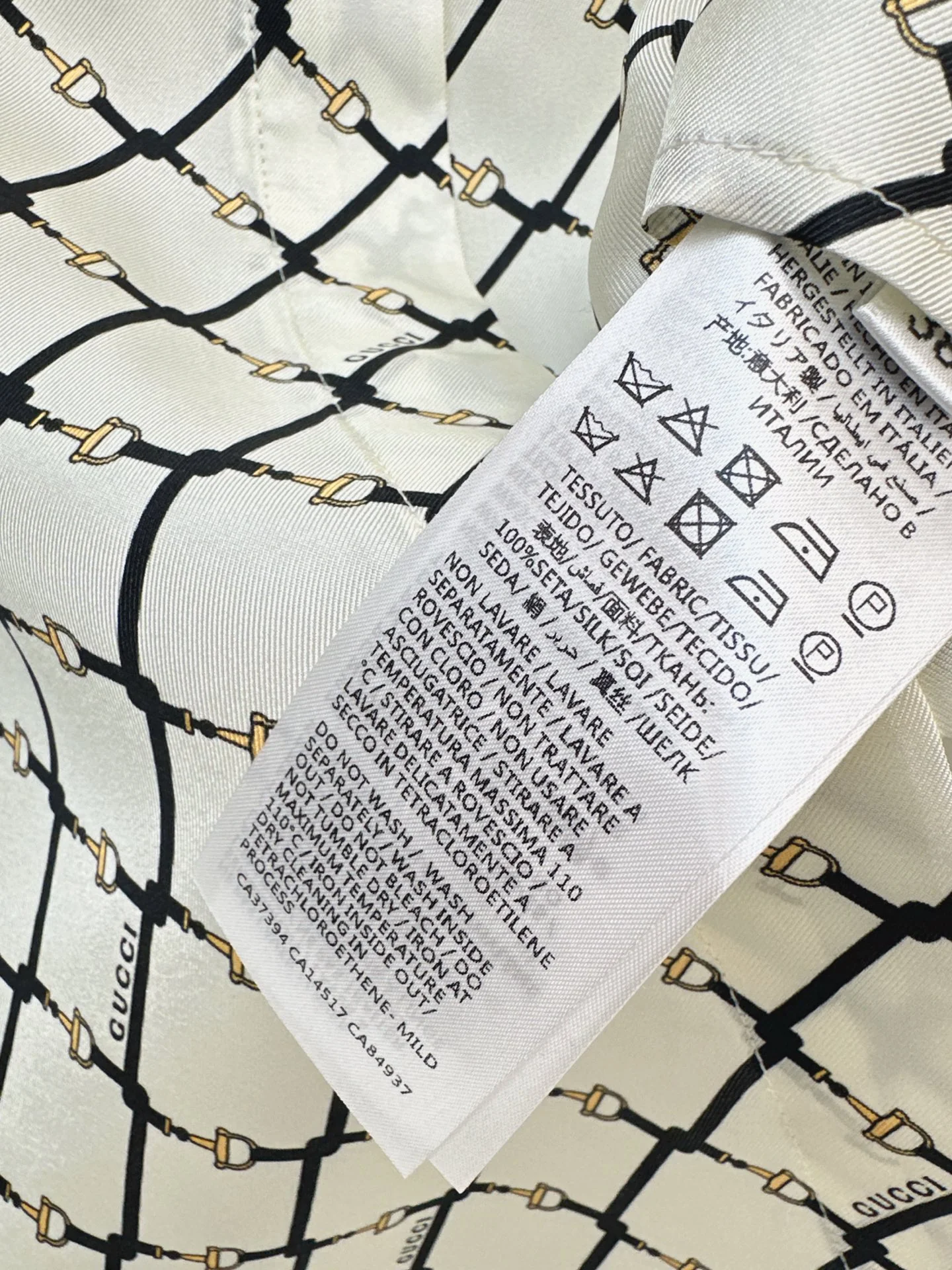 Gucc 26ss check silk shirt