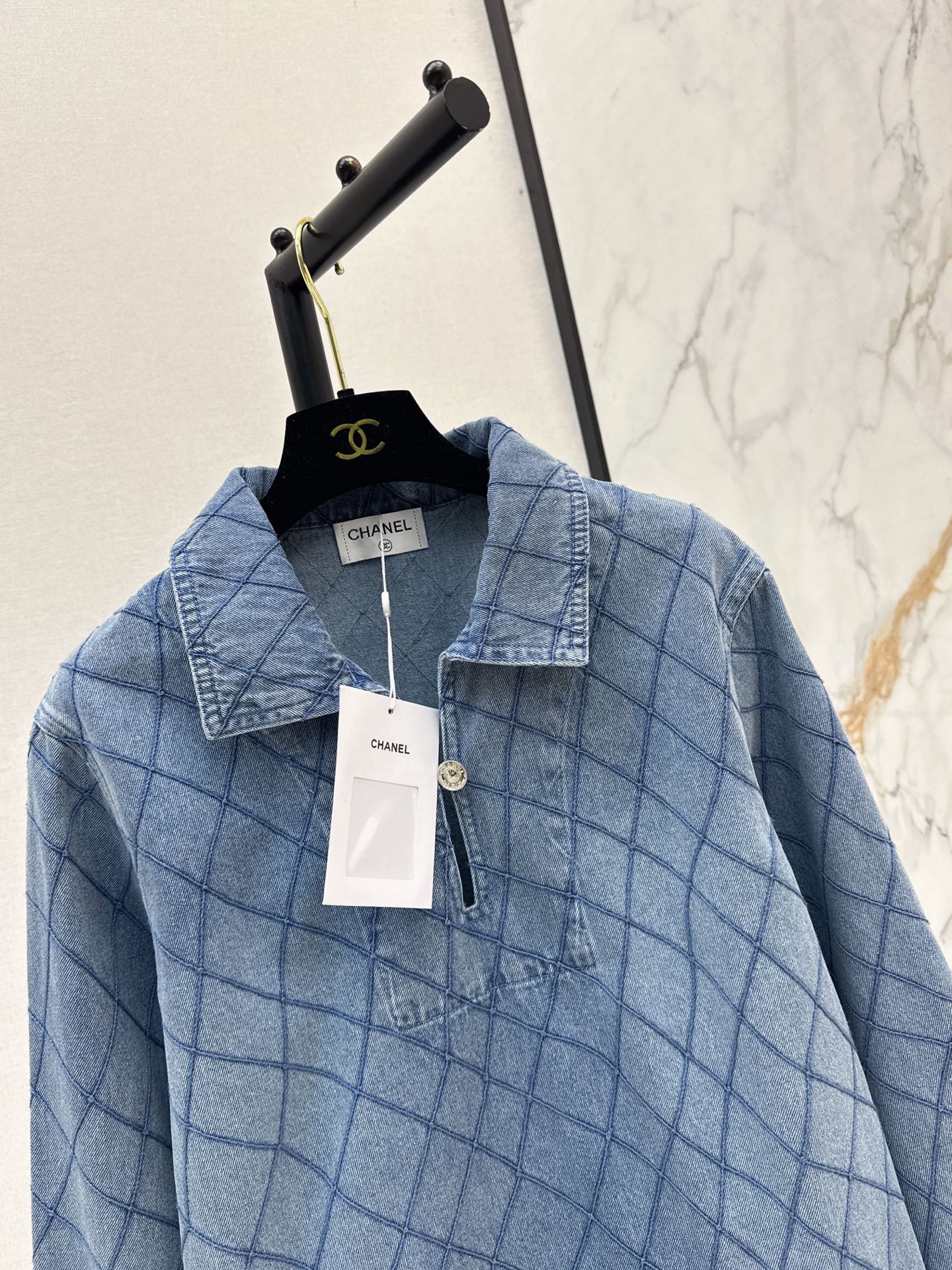 Chan 26ss embroidery denim top