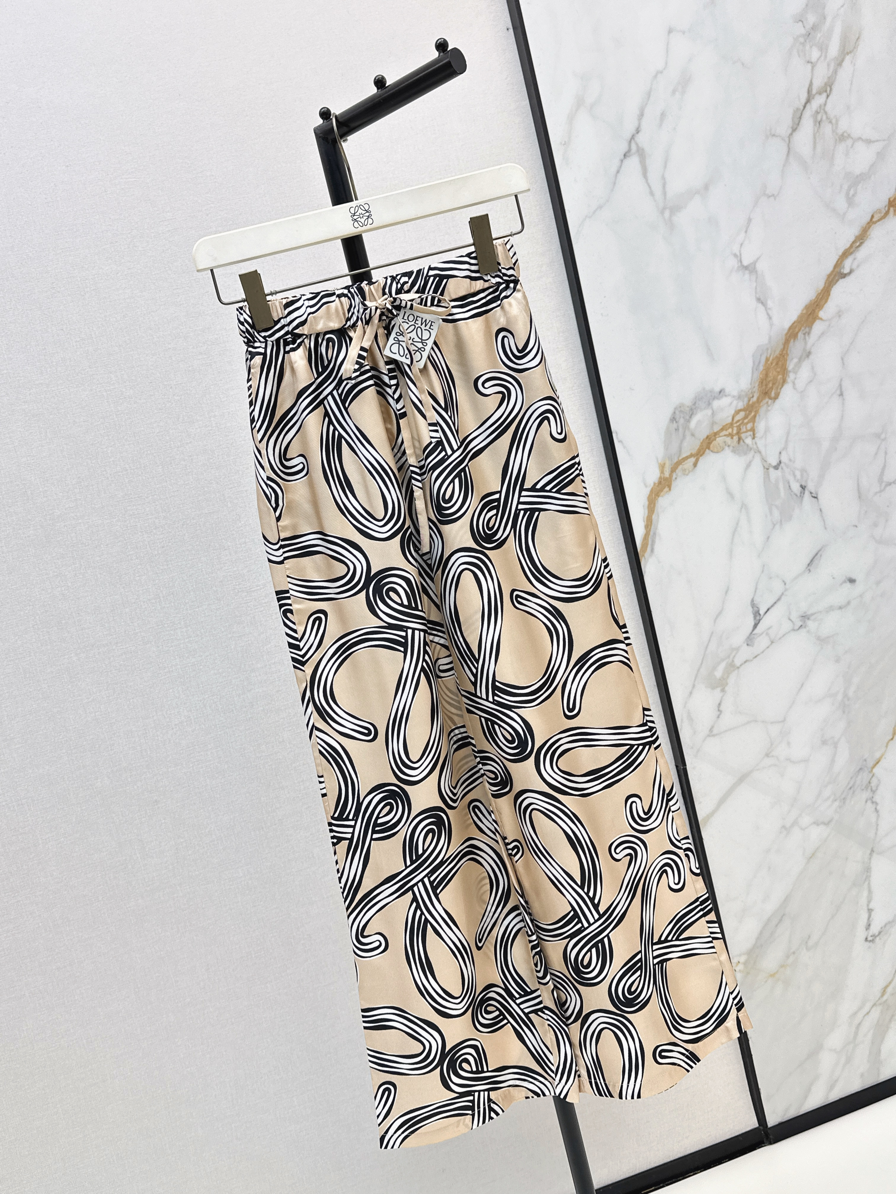 Loe 26ss print silk pants