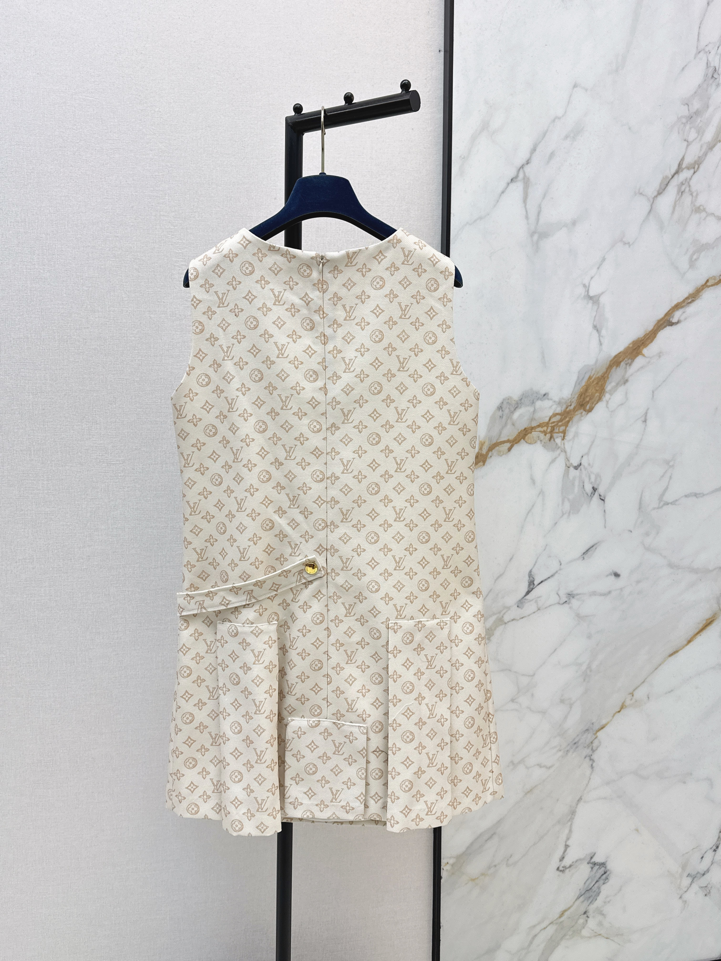 Louis 26ss print sleeveless dress