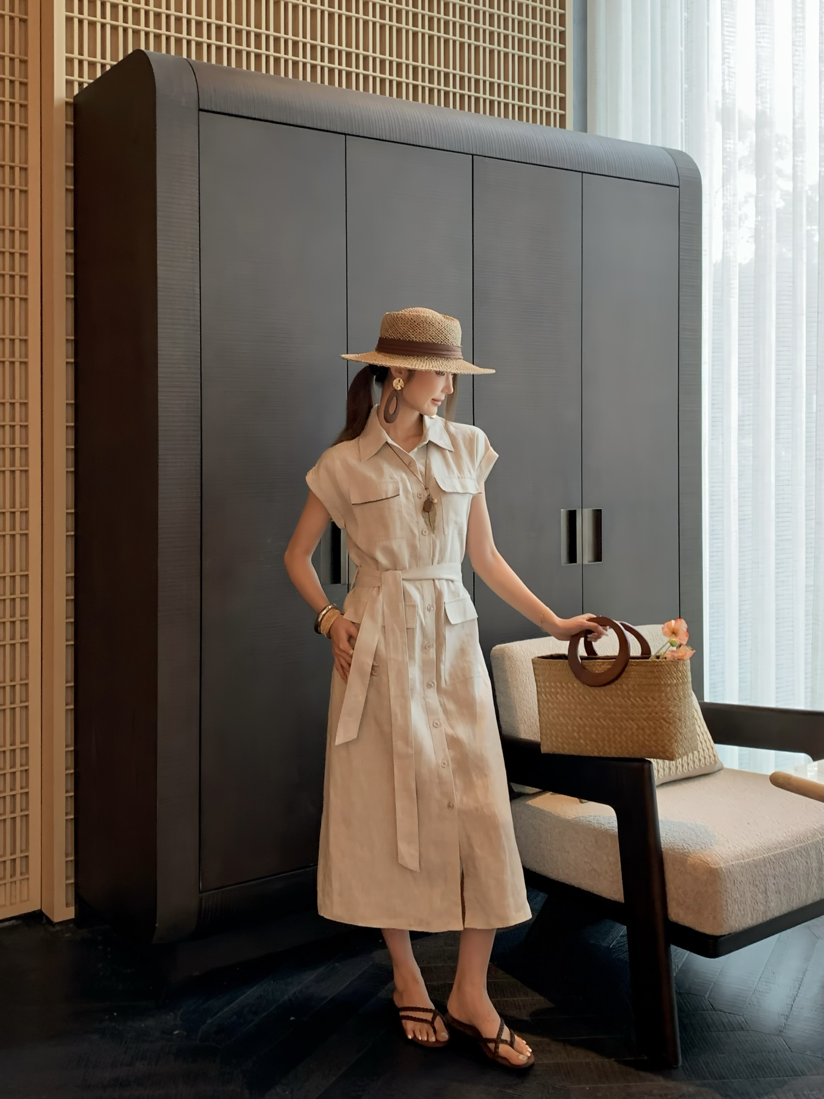 Brun 26ss linen dress
