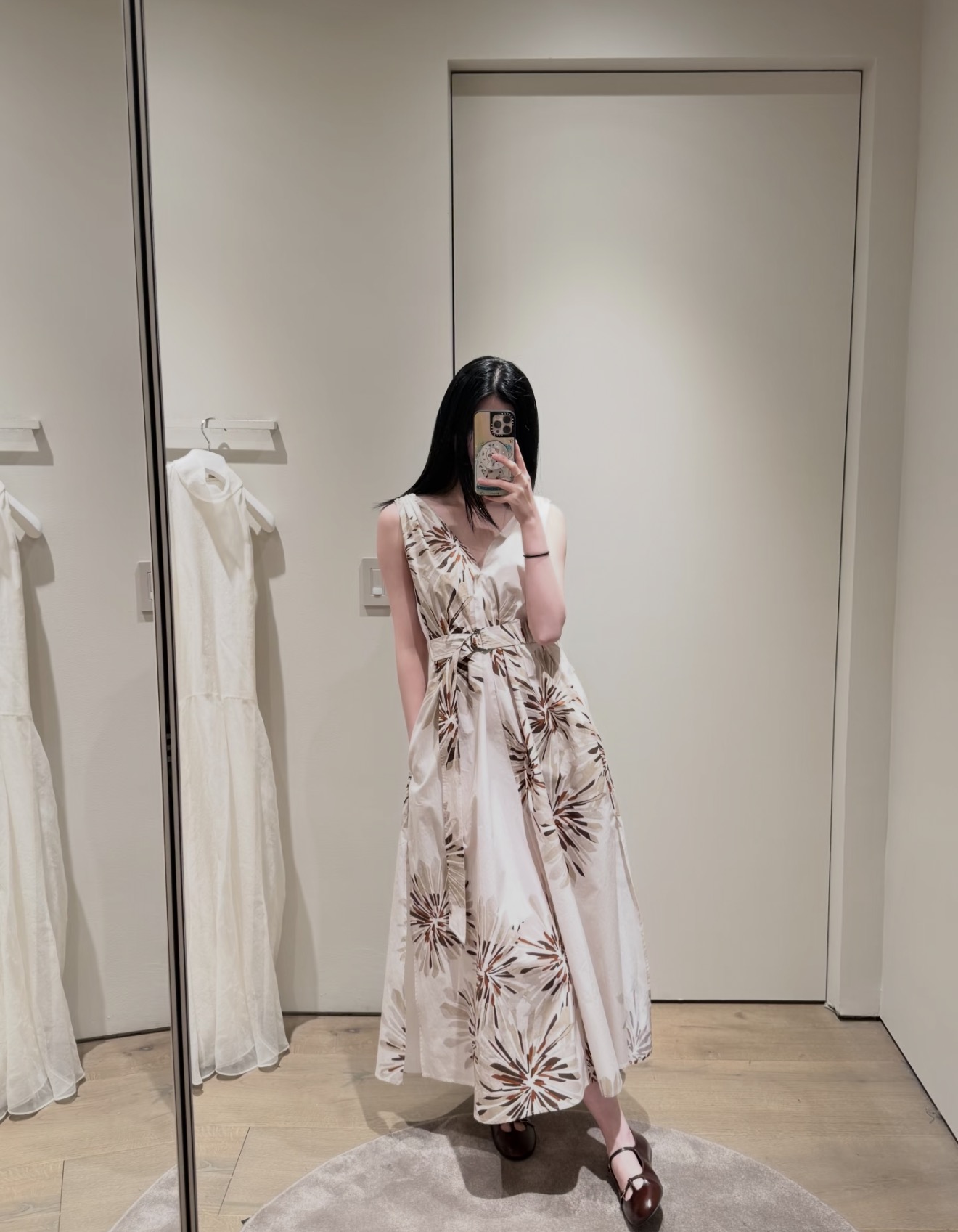 Brun 26ss sleeveless print dress