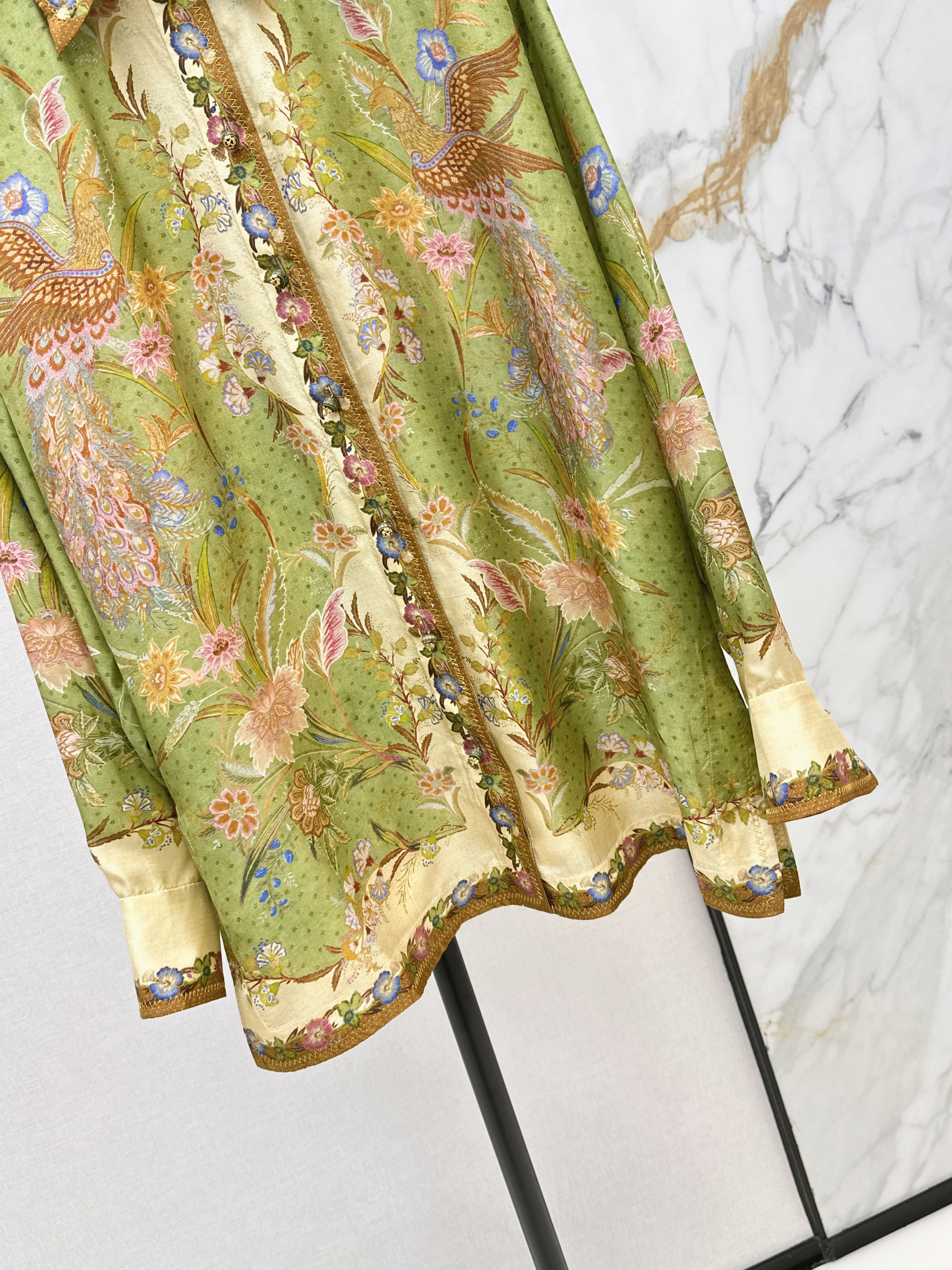 Zimm 26ss print silk shirt