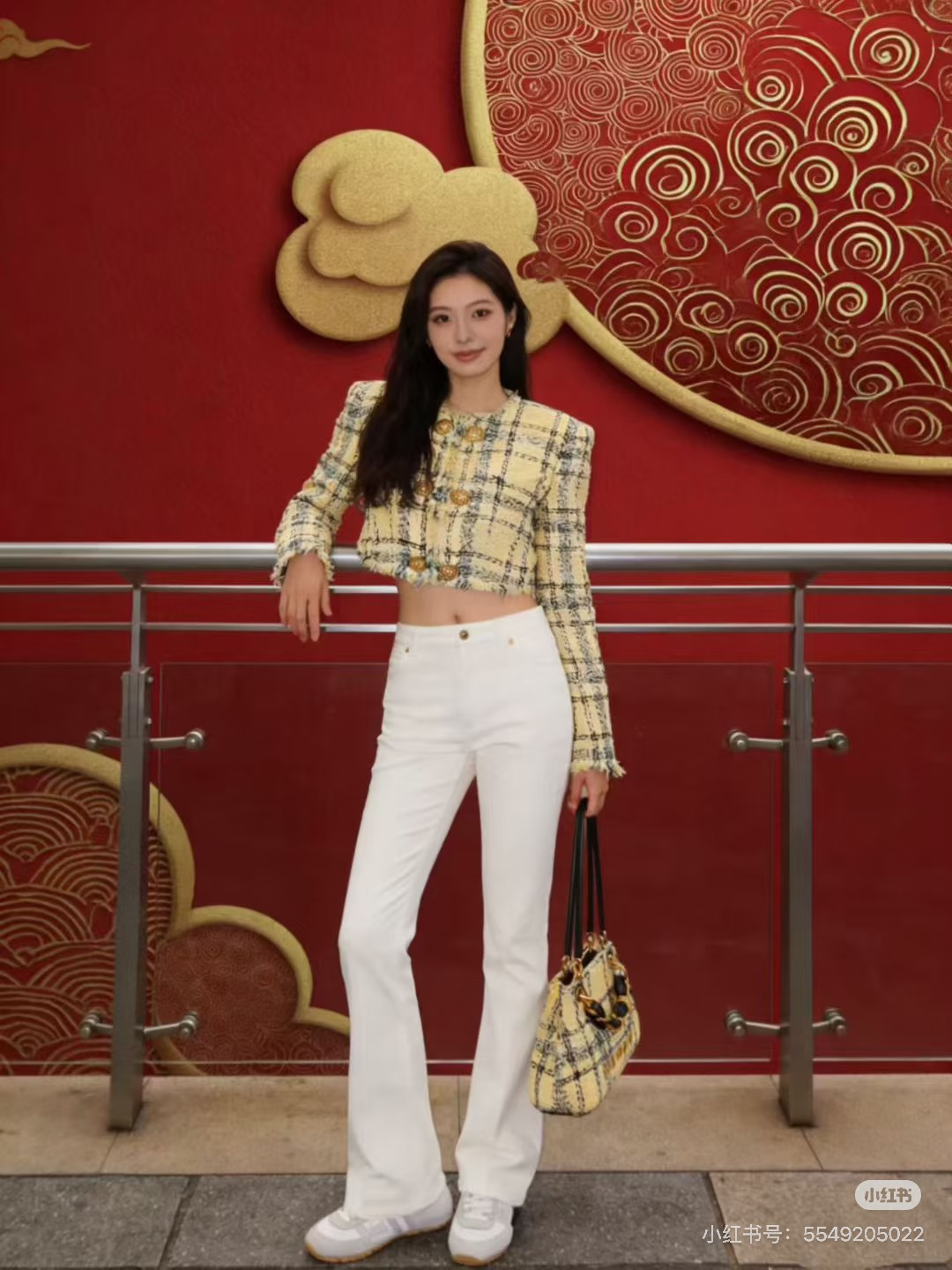 Bal 26ss check tweed jacket