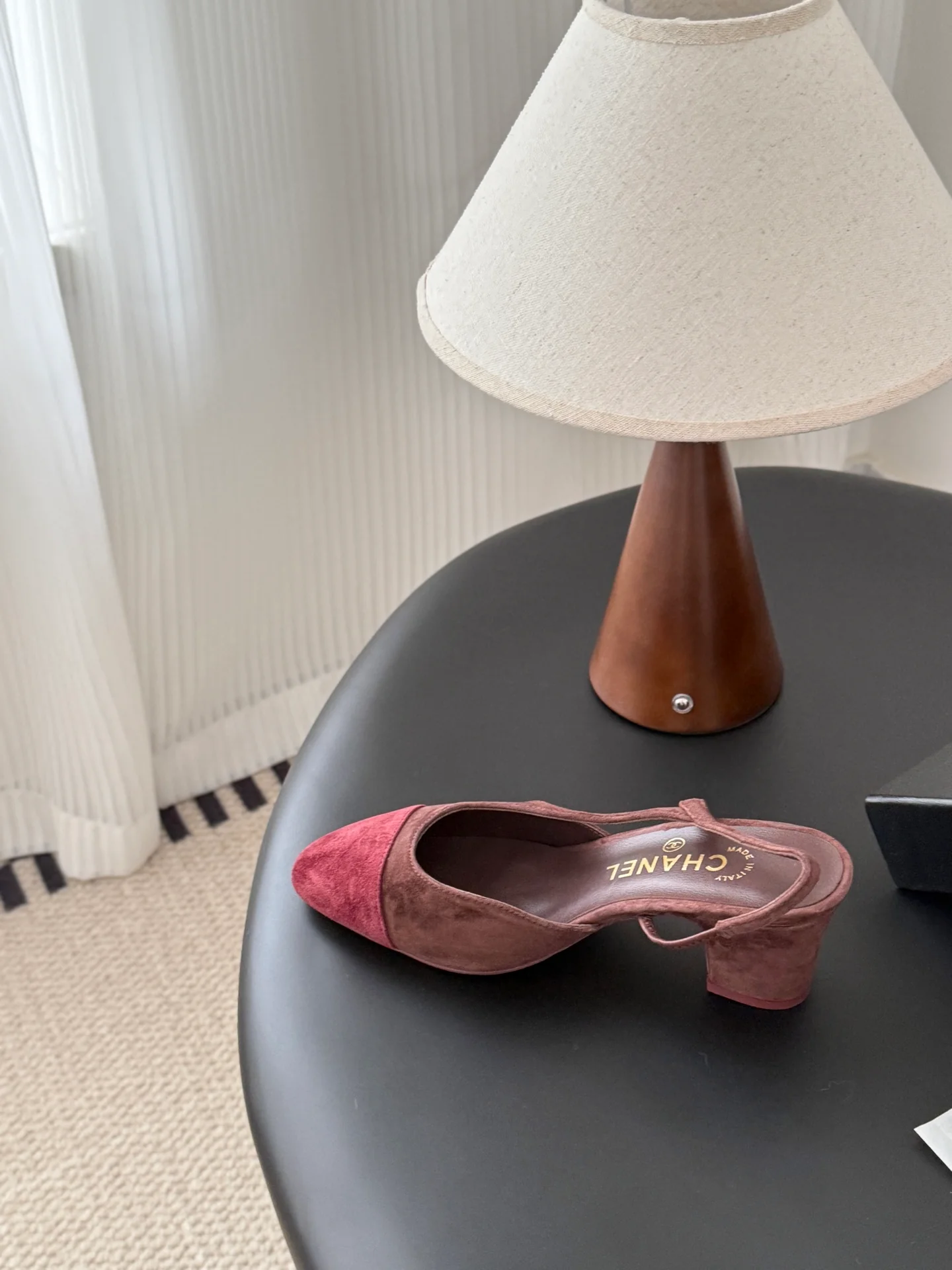 Chan 25fw slingback chunky heels