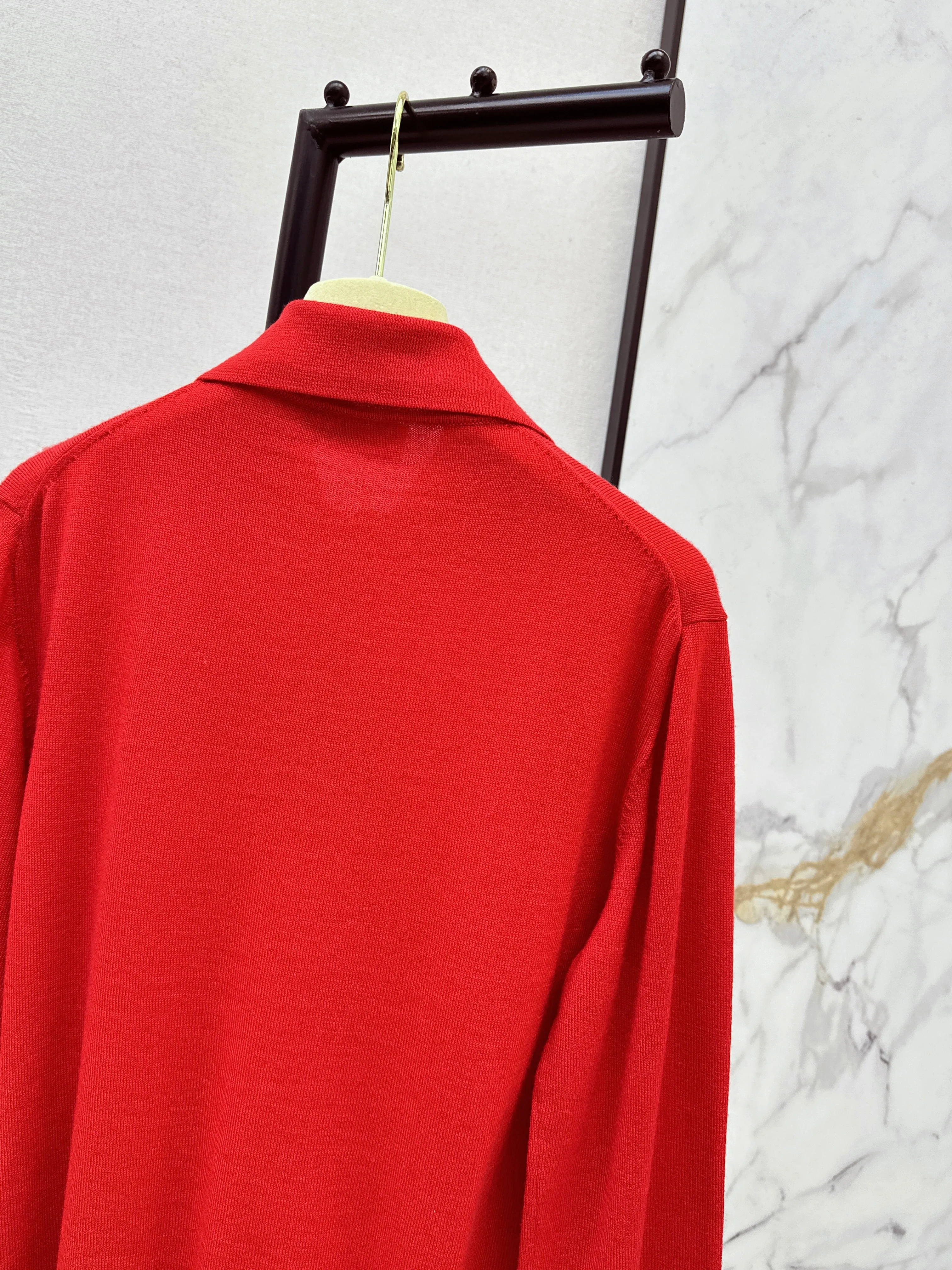 Miu 26ss jacquard polo sweater