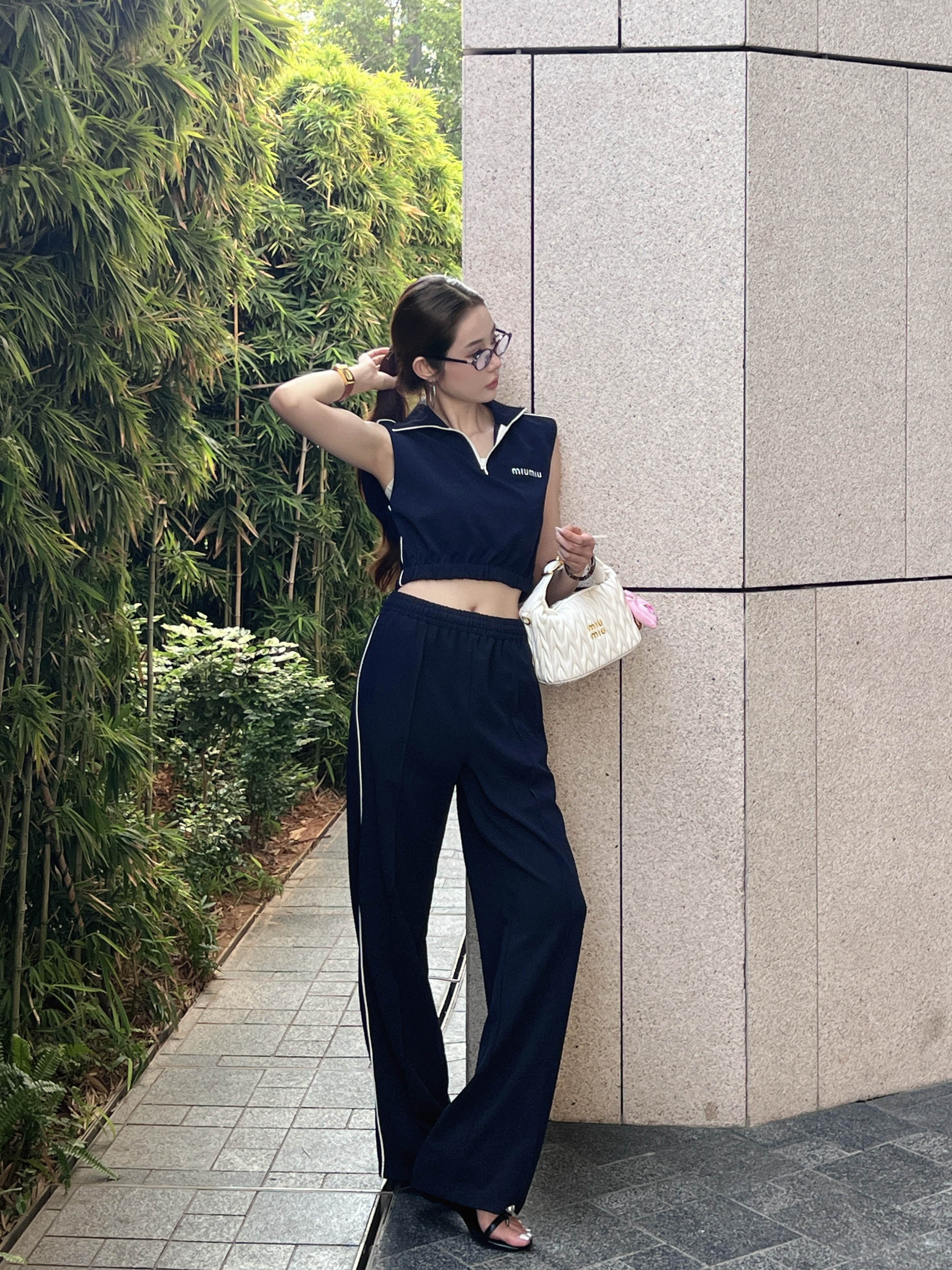 Miu 26ss sleeveless top pants set