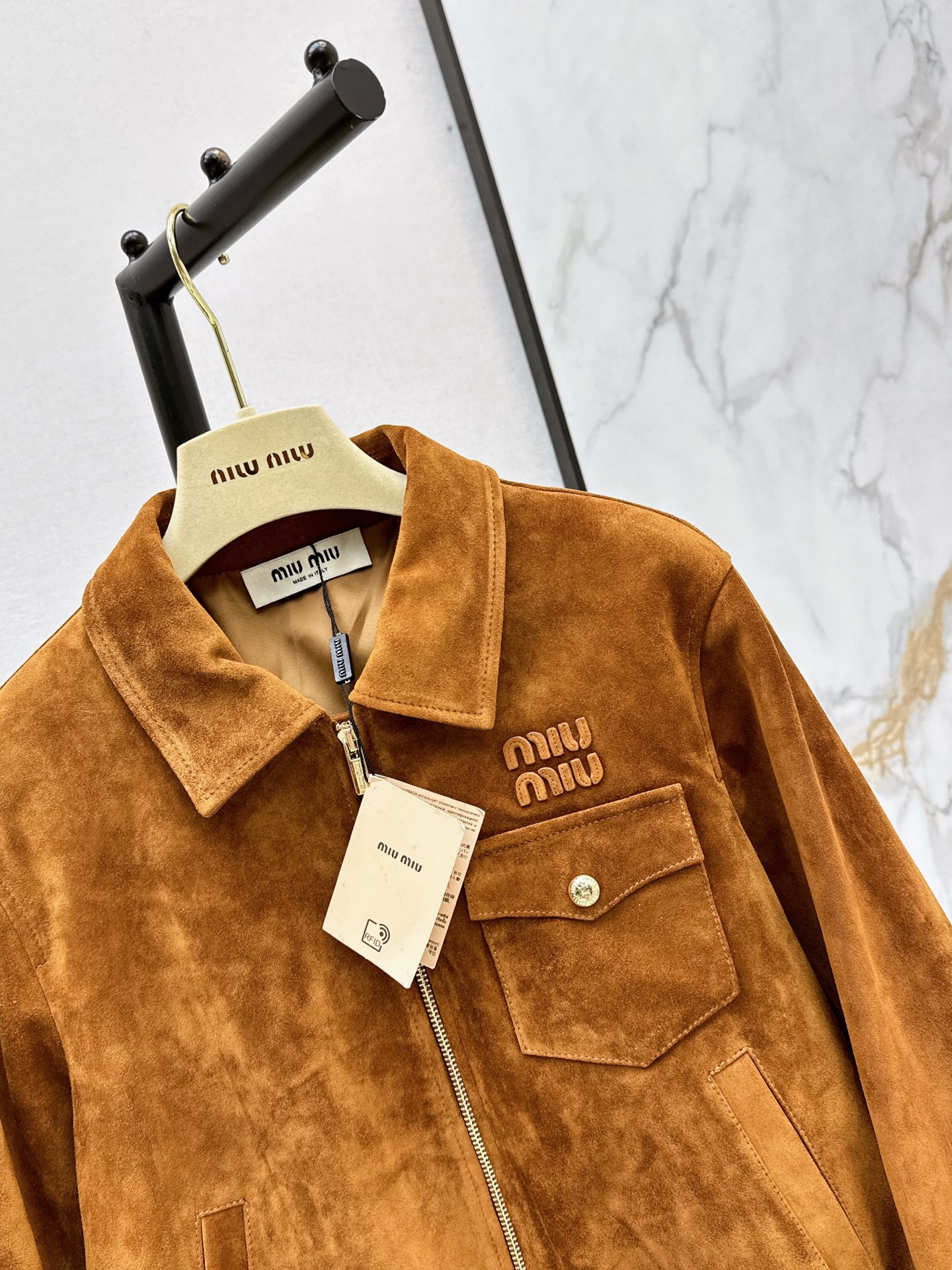 Miu 26ss suede sheepskin jacket
