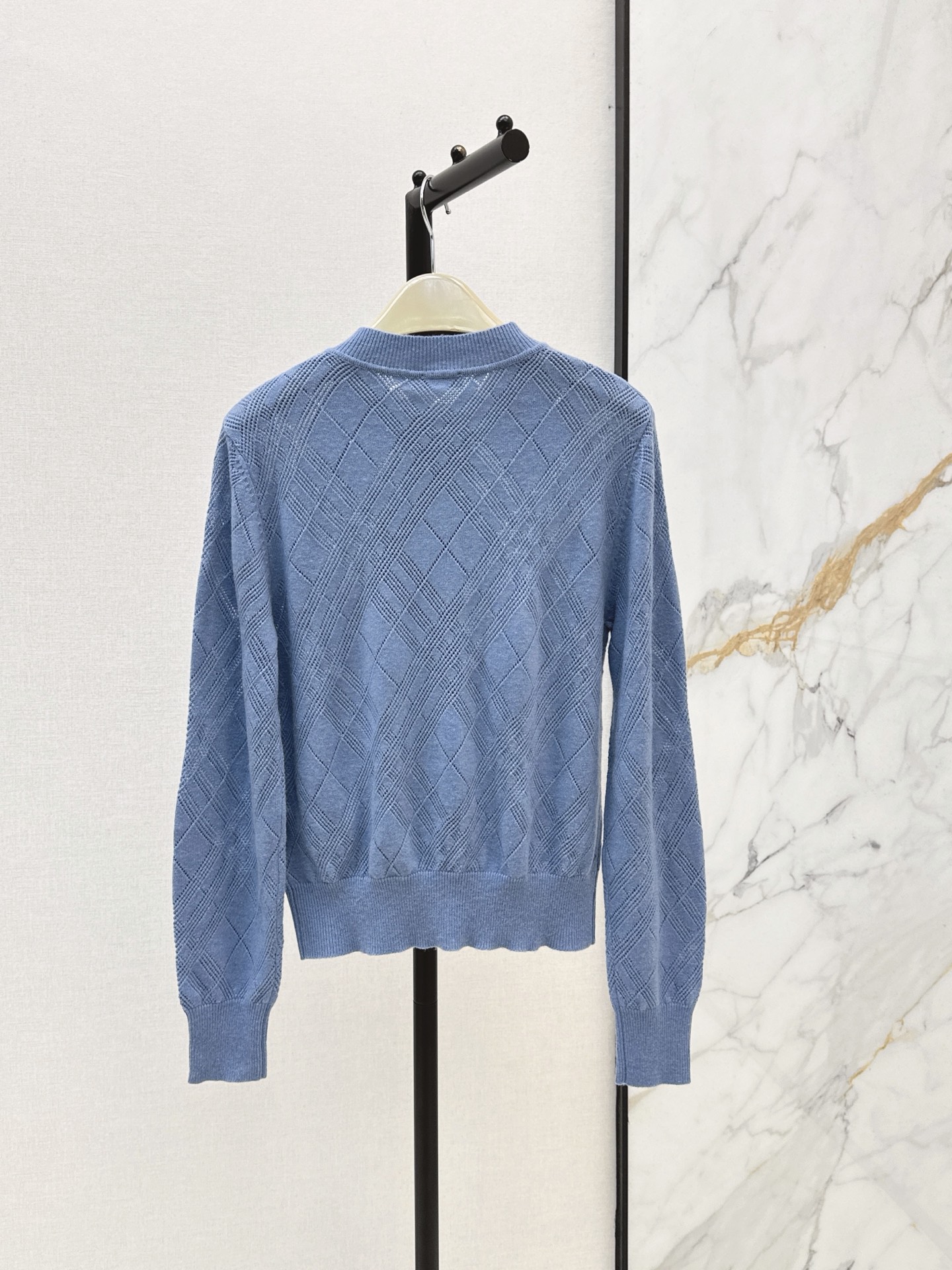 Bur 26ss check jacquard knit cardigan