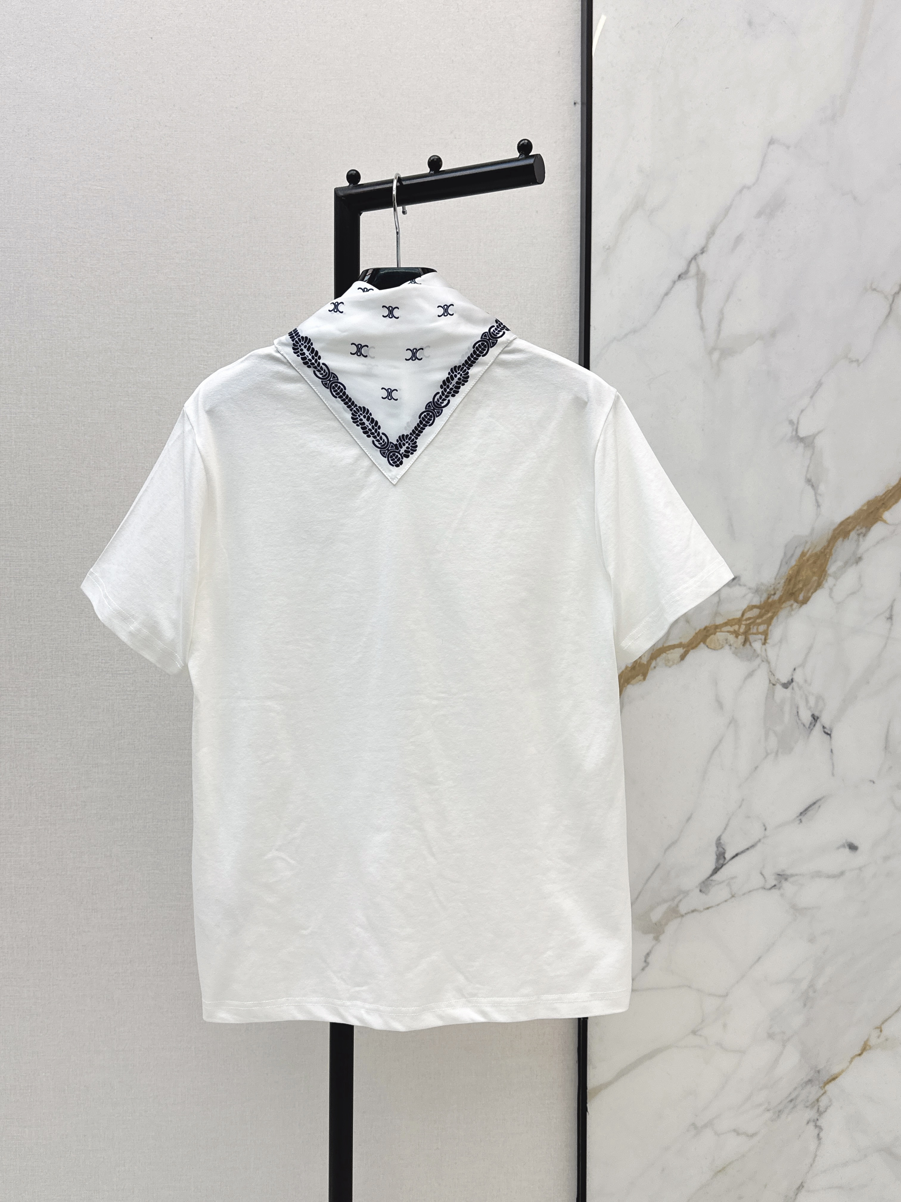 Celi 26ss print silk scarf t-shirts