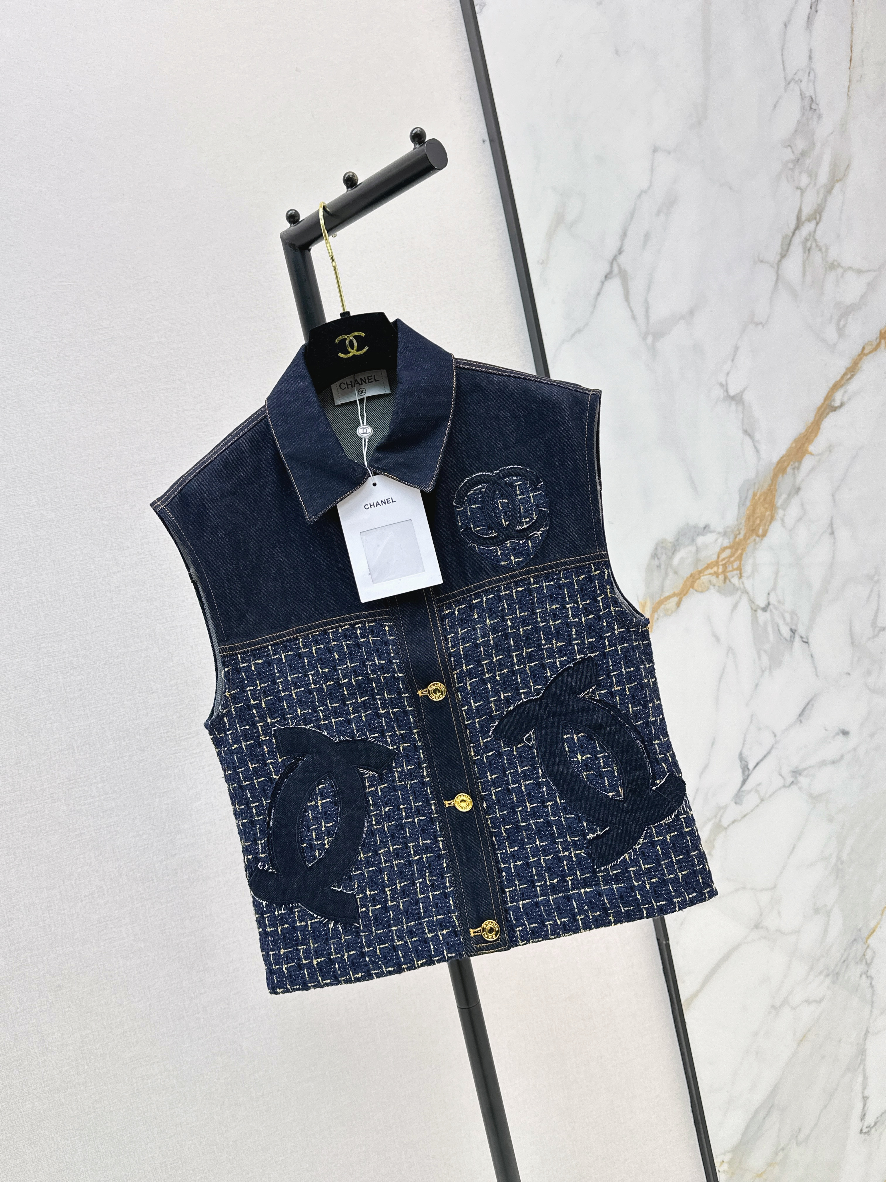 Chan 26ss  denim waistcoat