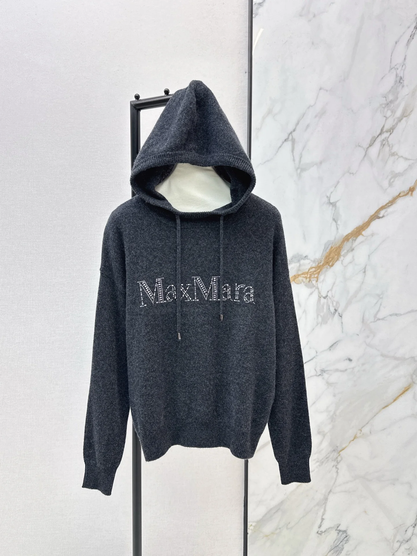 Max 26ss rhinestone hooded sweater