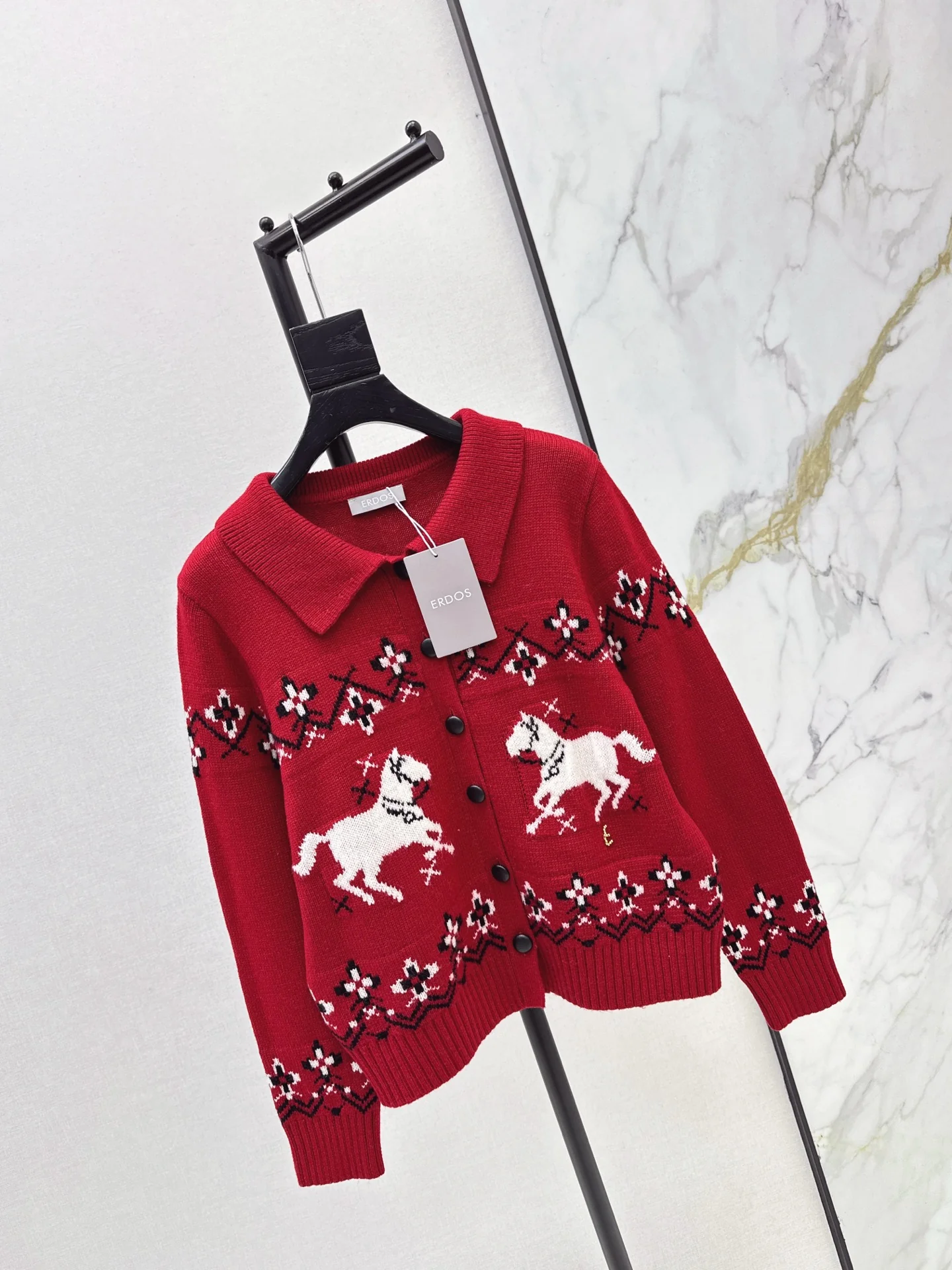 Erdo 26ss fair isle cardigan