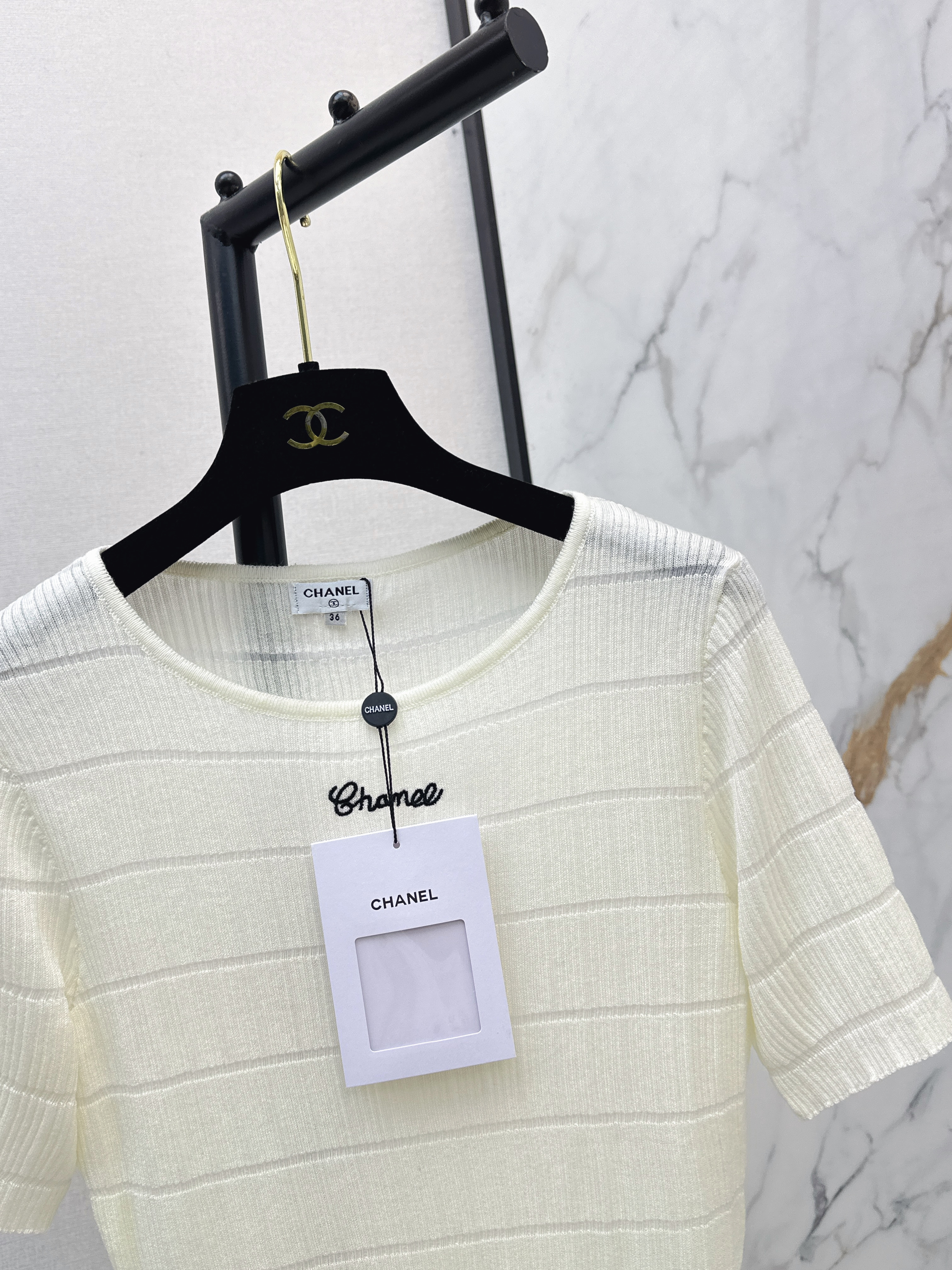 Chan 26ss stripe knitwear