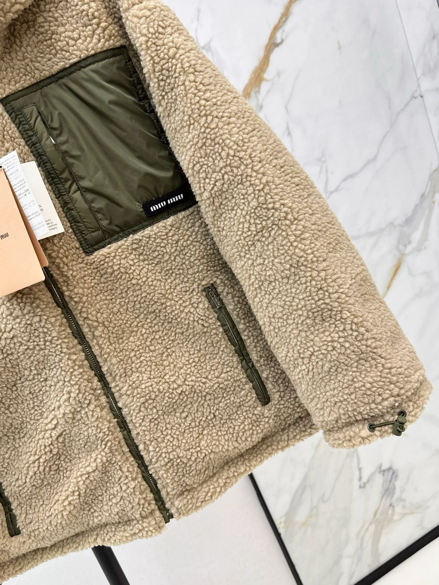 Miu 25fw lamp fleece jacket