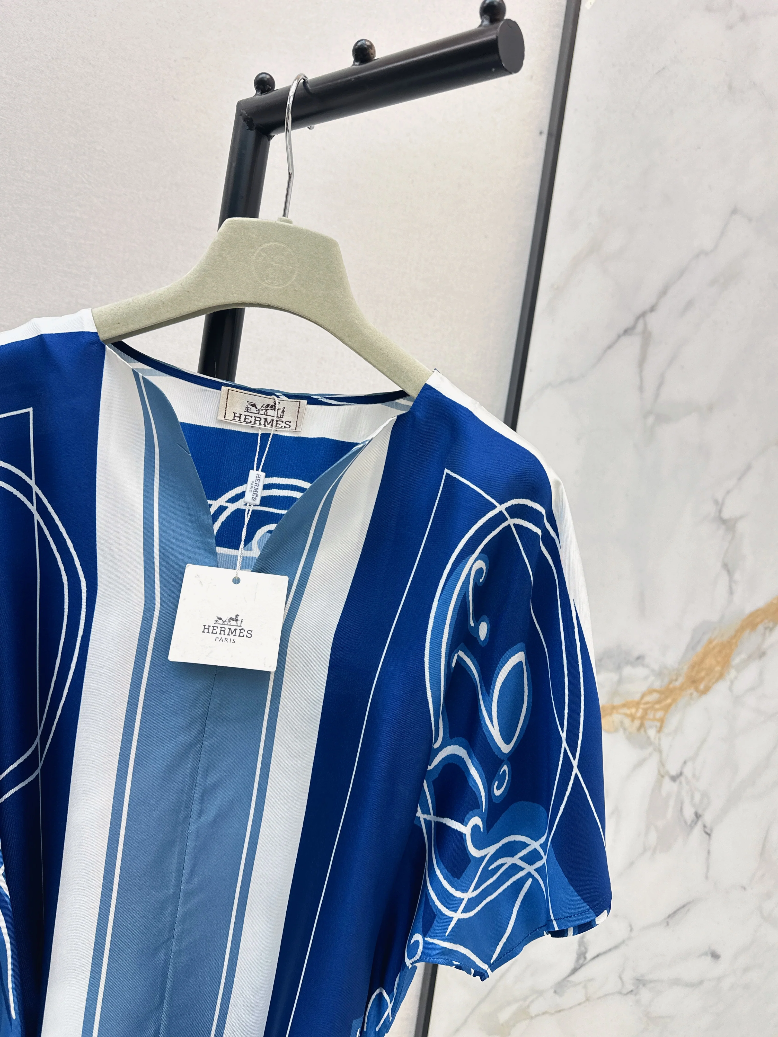 Herm 26ss print silk dress