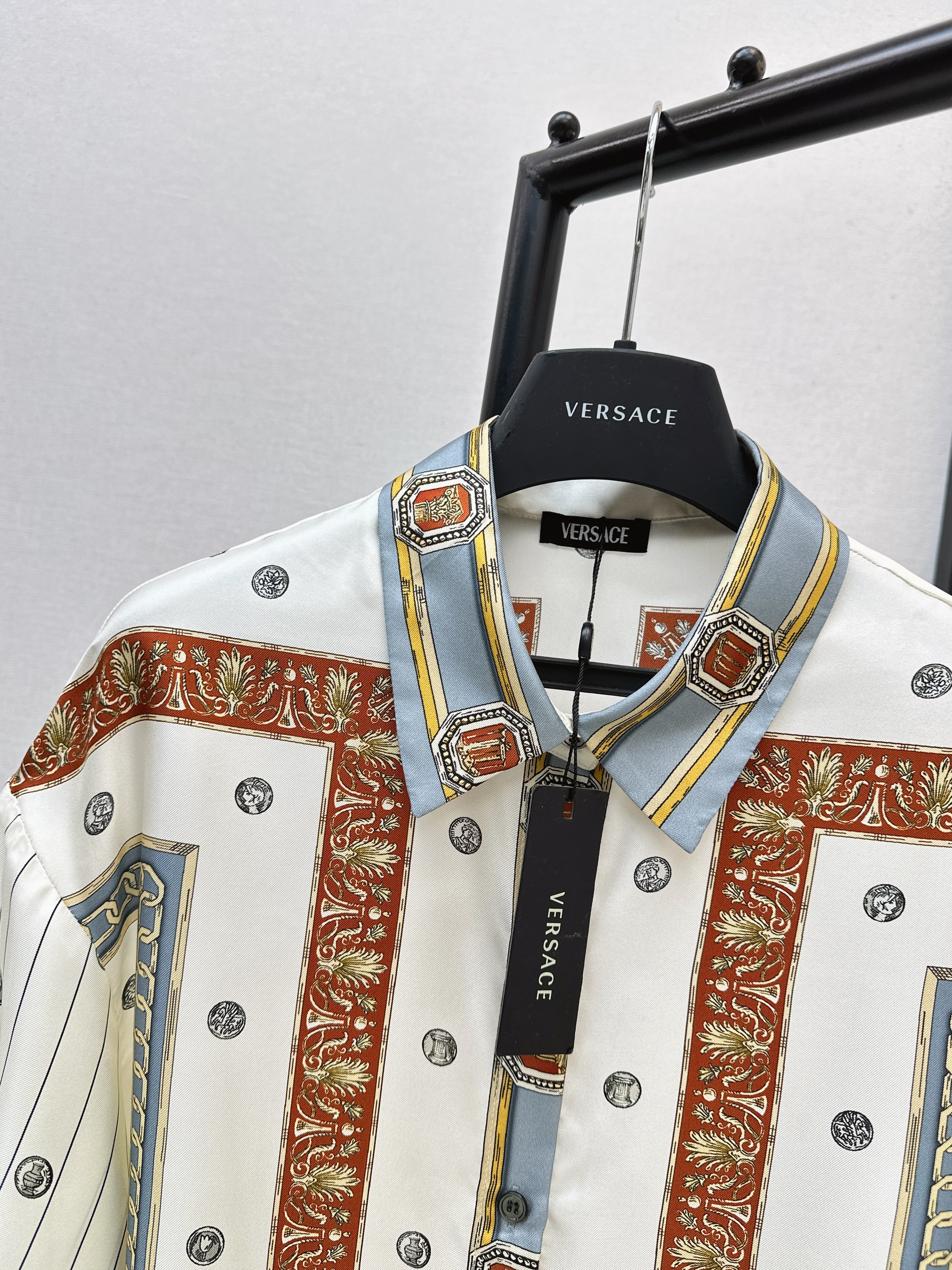 Ver 26ss print silk shirt