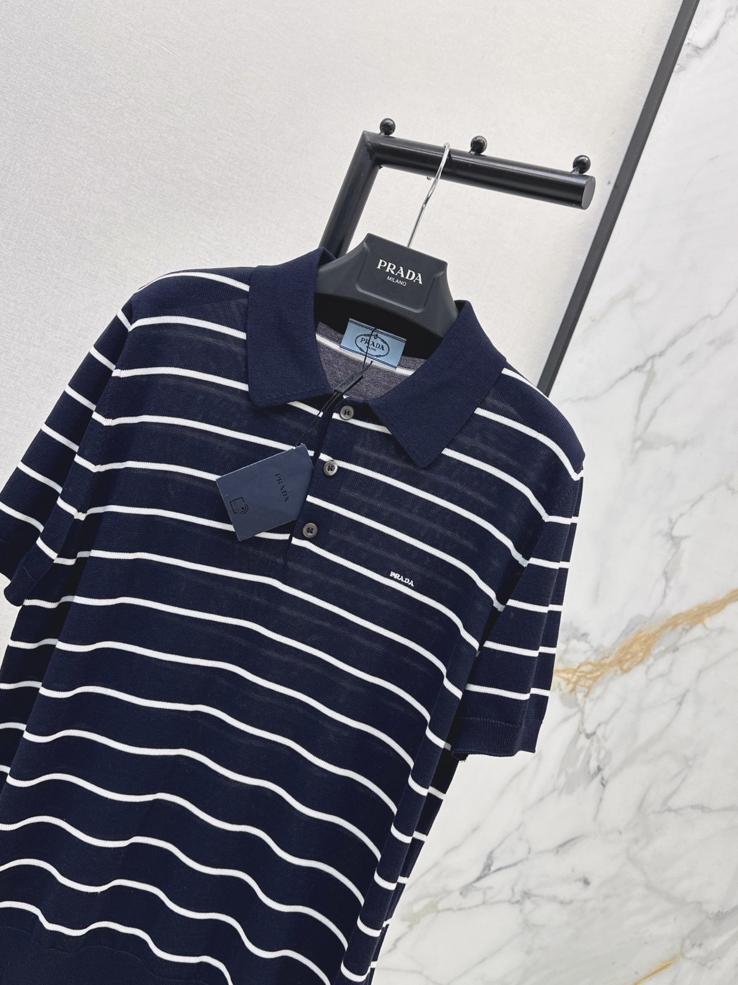 Pra 26ss stripe polo shirt