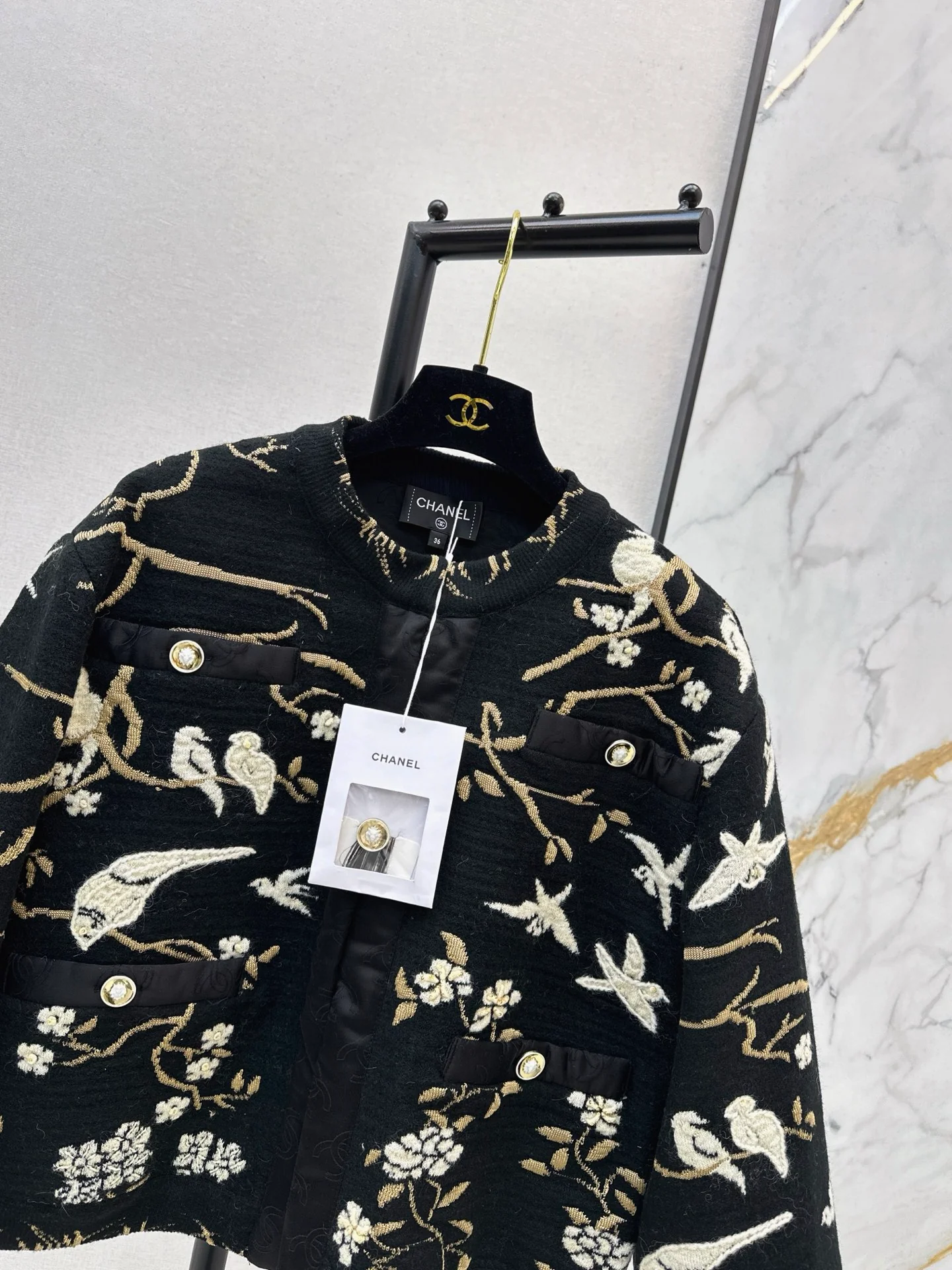 Chan 26ss embroidery jacquard jacket