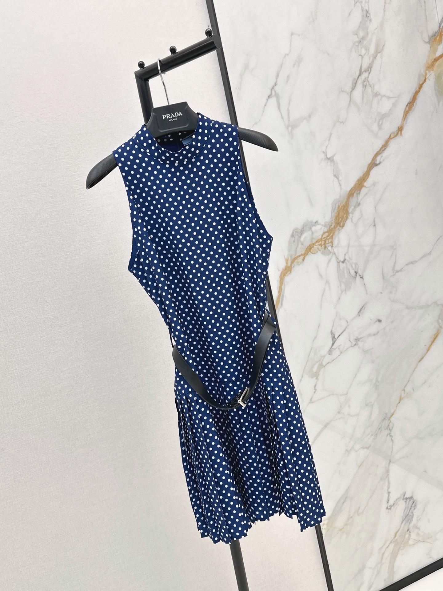 Pra 26ss polk dot sleeveless dress