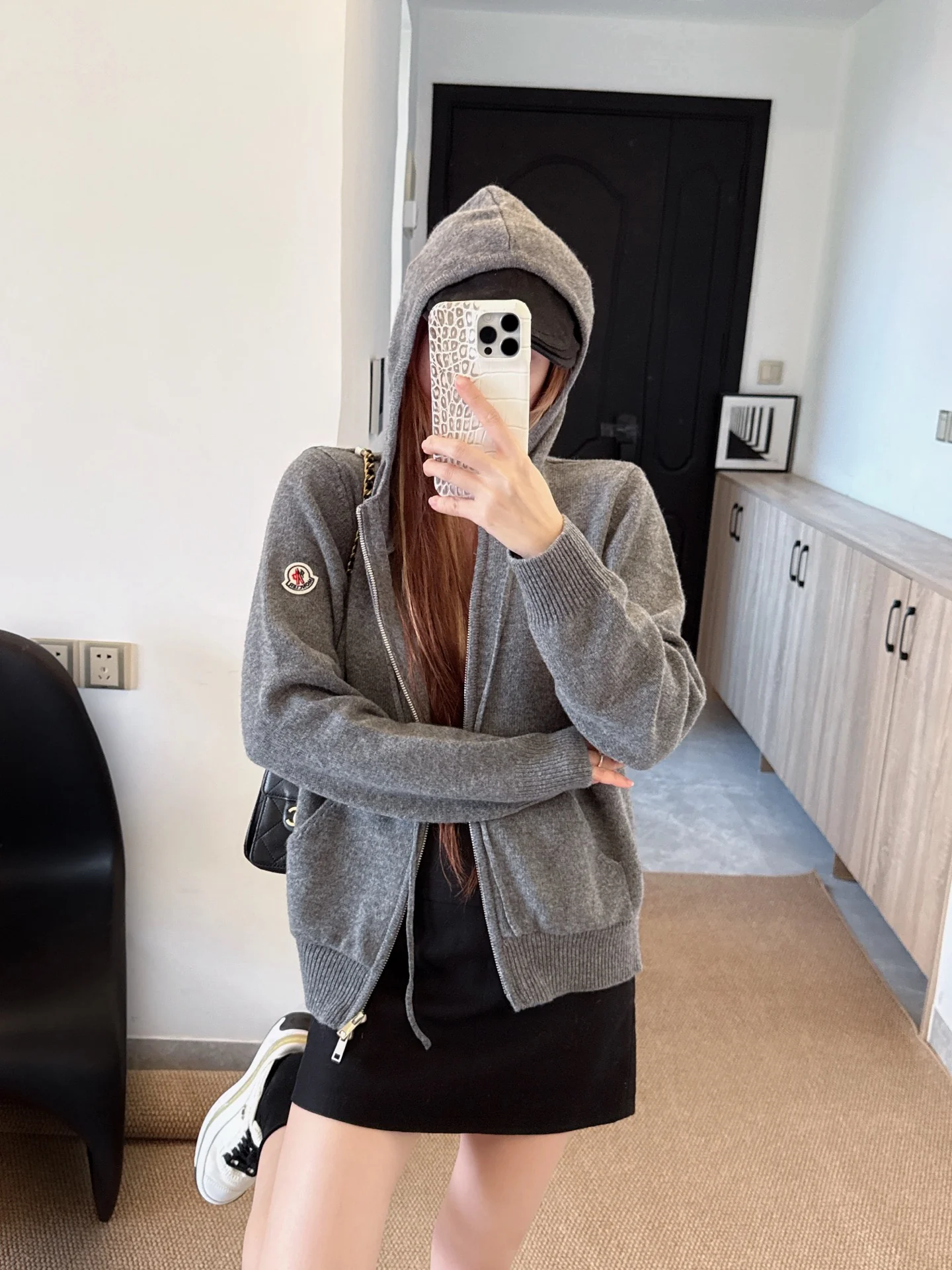 Monc 26ss hooded knit cardigan