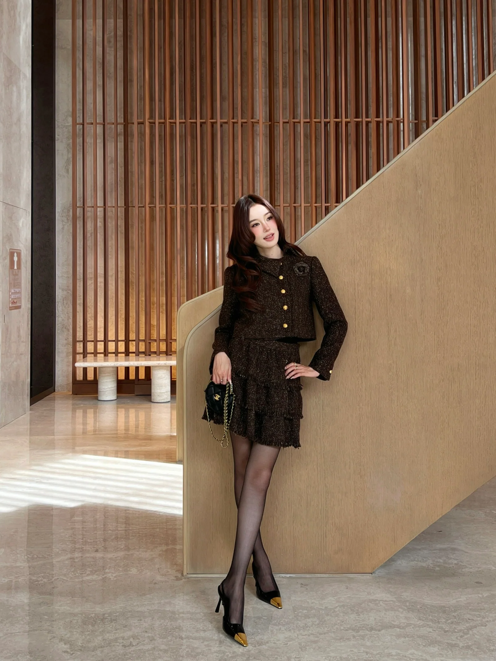 Chan 26ss fringe woven skirts