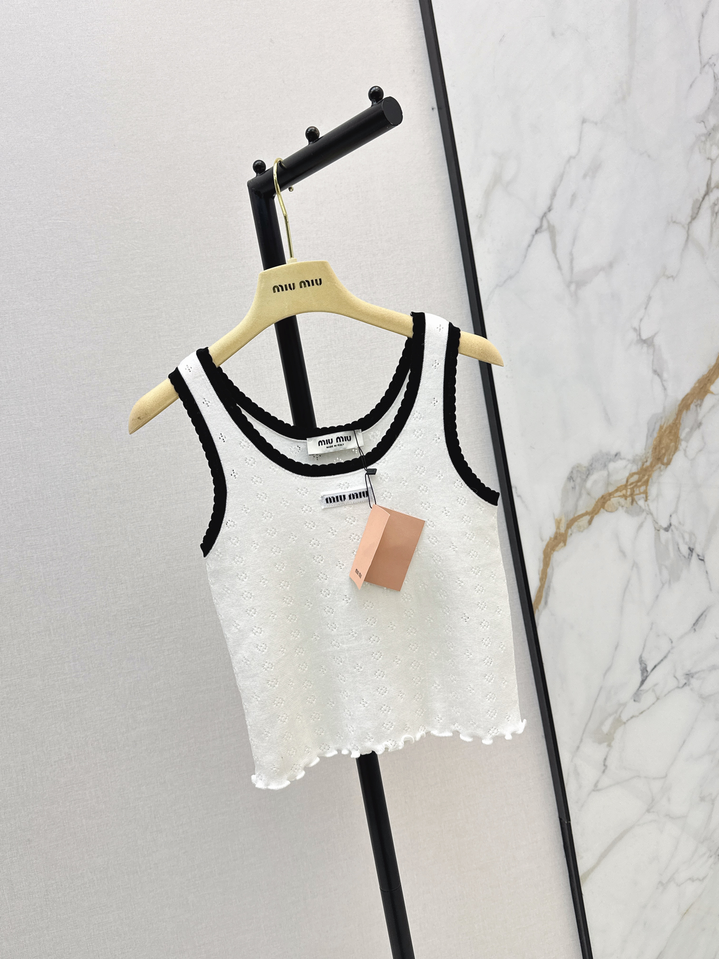 Miu 26ss knit crop vest