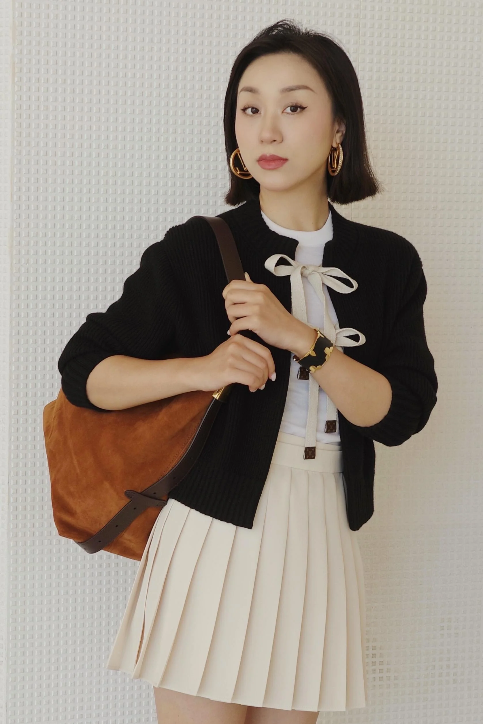 Louis 26ss bow knit cardigan