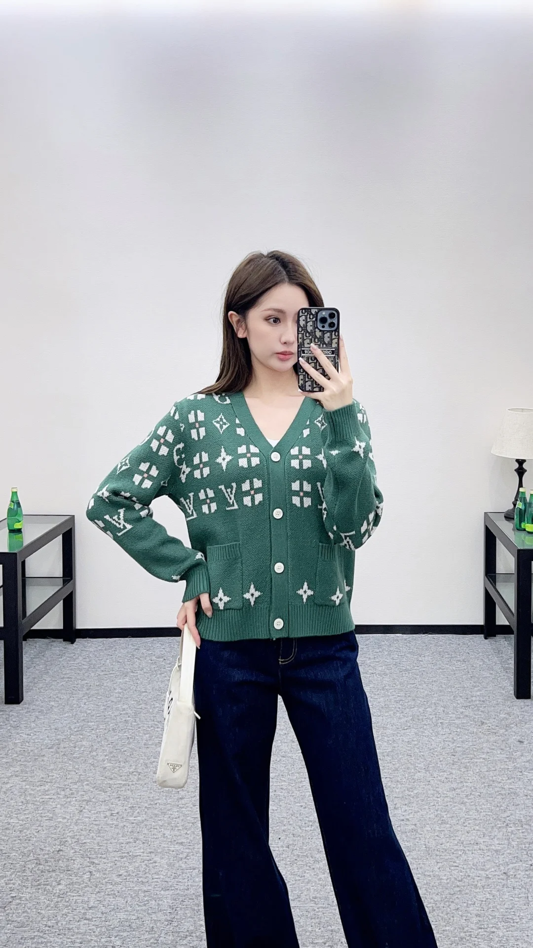 Louis 26ss jacquard knit cardigan