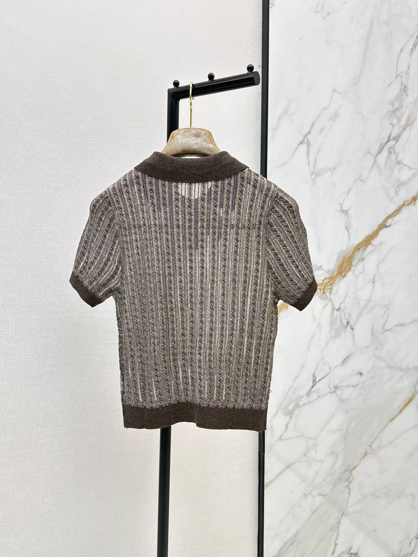 Brun 26ss hollow knit polo