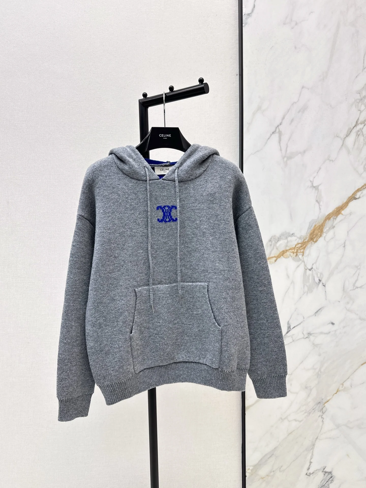Celi 26ss hooded jacquard sweater