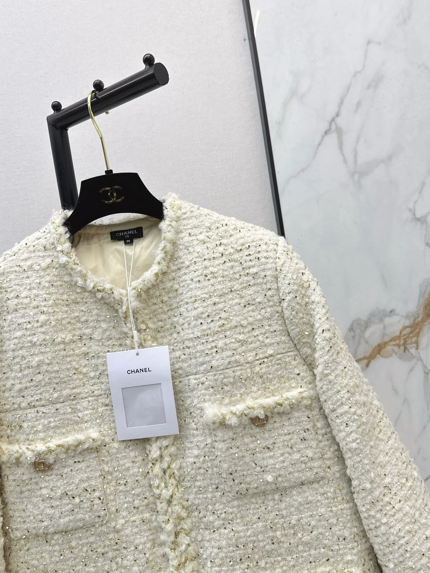 Chan 26ss woven tweed down jacket