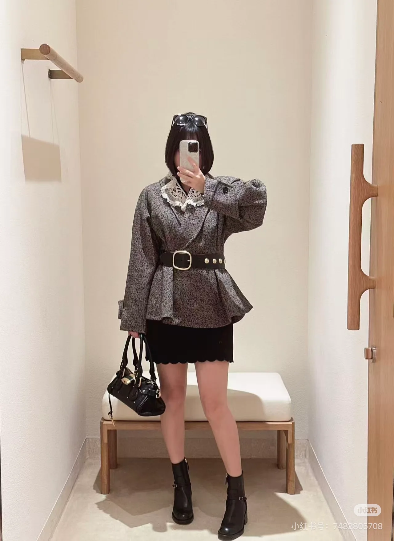 Chol 26ss ruffle-hem belted jacket