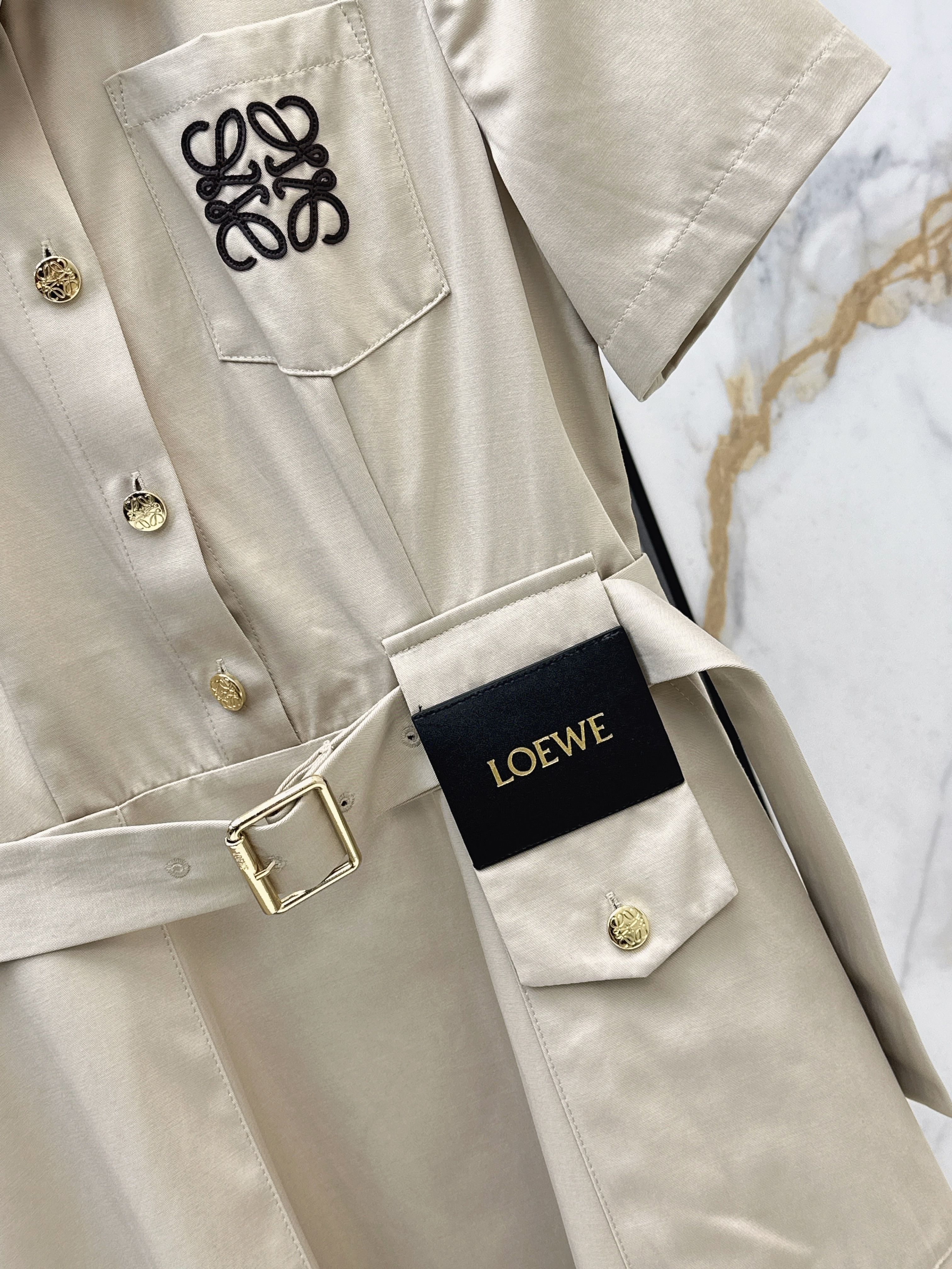 Loe 26ss logo embroidery dress