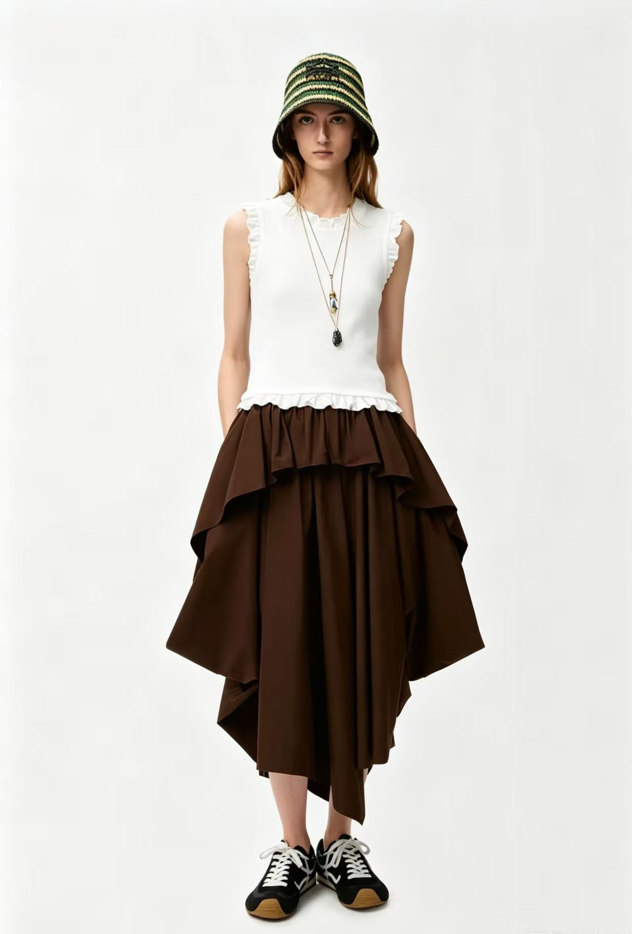 Loe 26ss ruffle vest